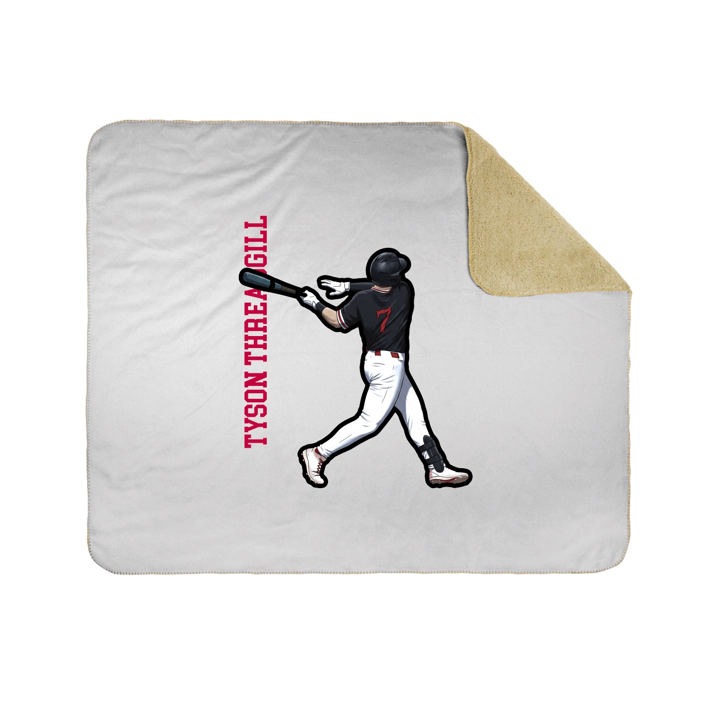 Throw Blanket — Name Vertical in White