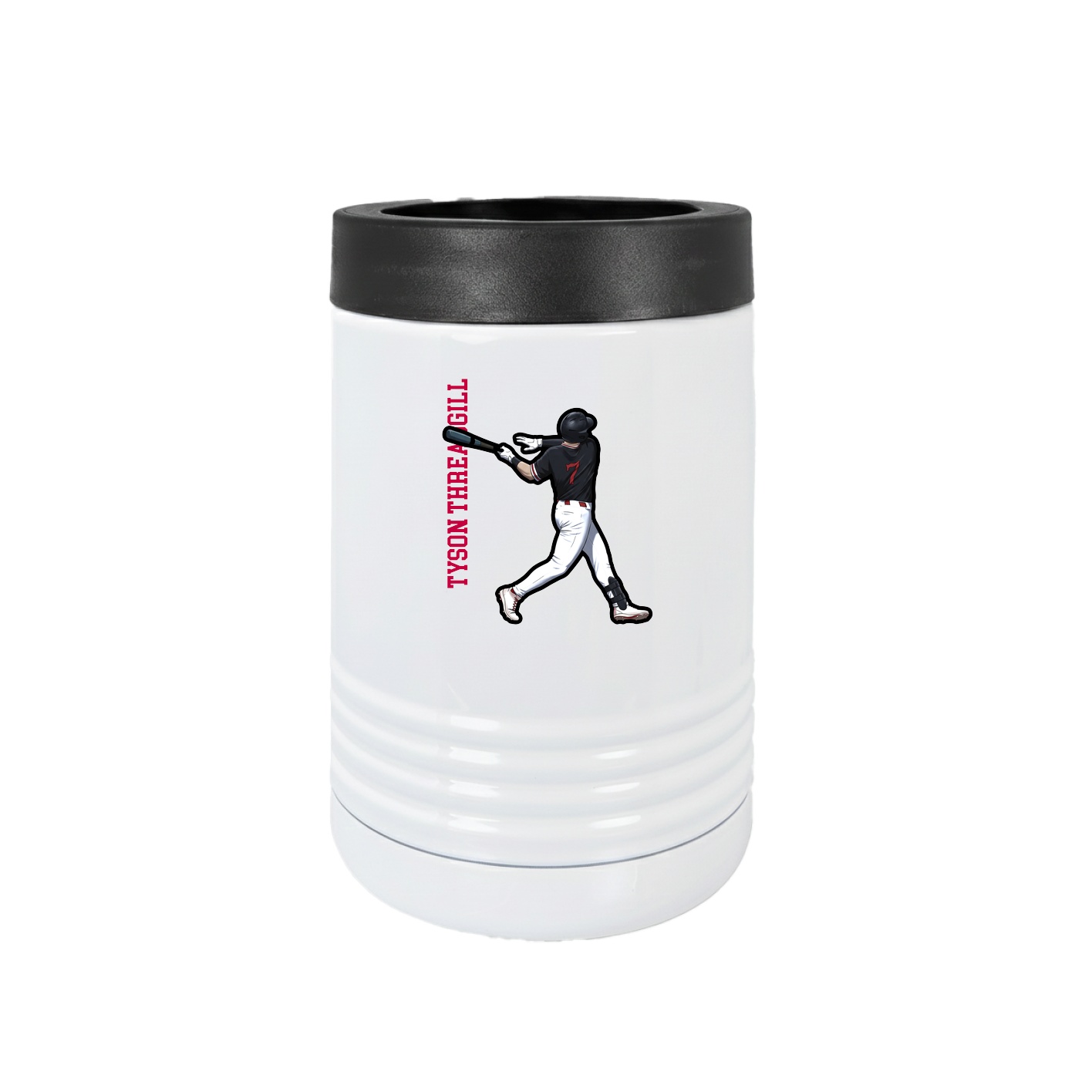 Beverage Holder — Name Vertical in White