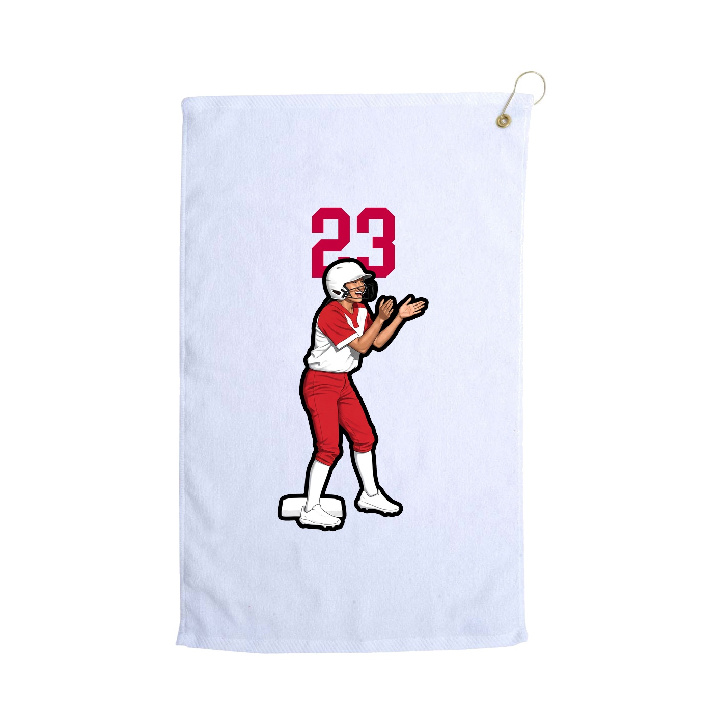Golf Towel — Number Top in White