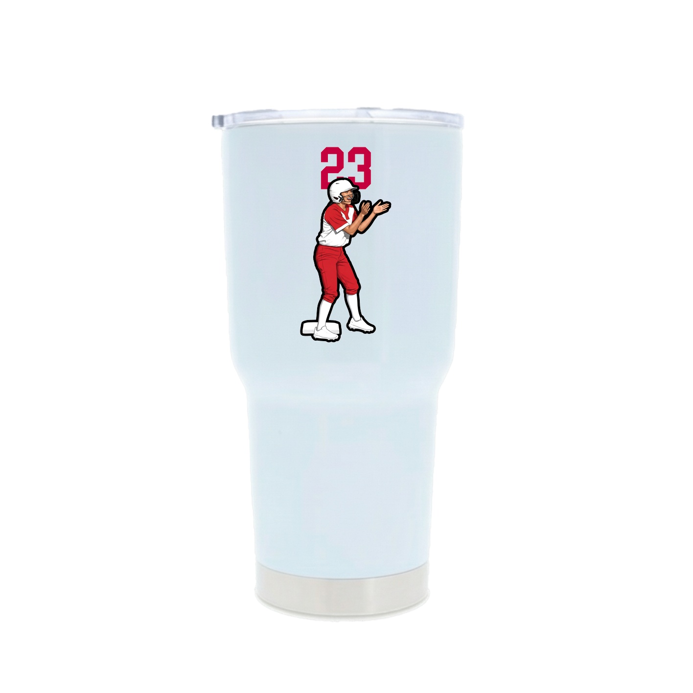 30oz Stainless Steel Tumbler — Number Top in White