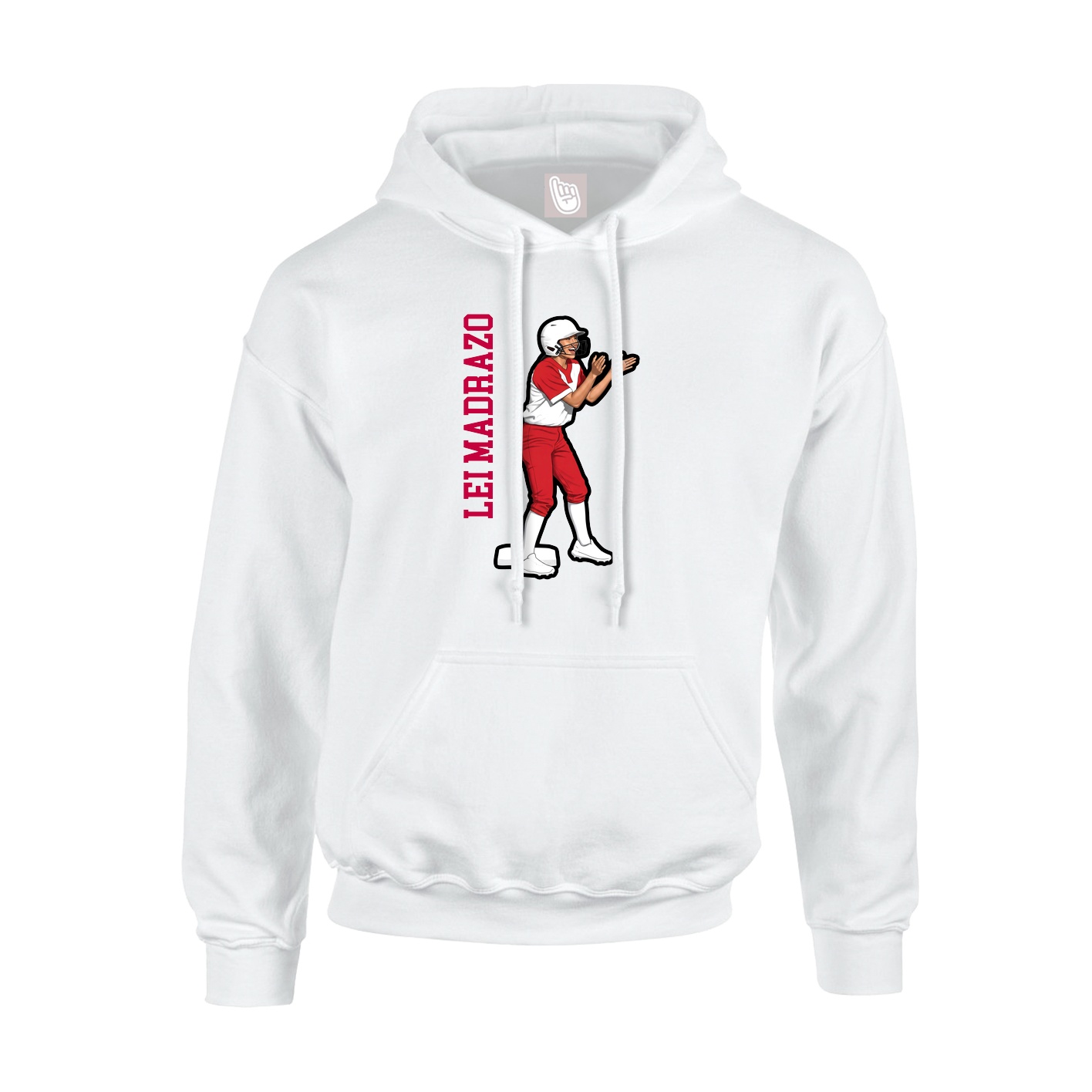 Youth Hoodie — Name Vertical in White
