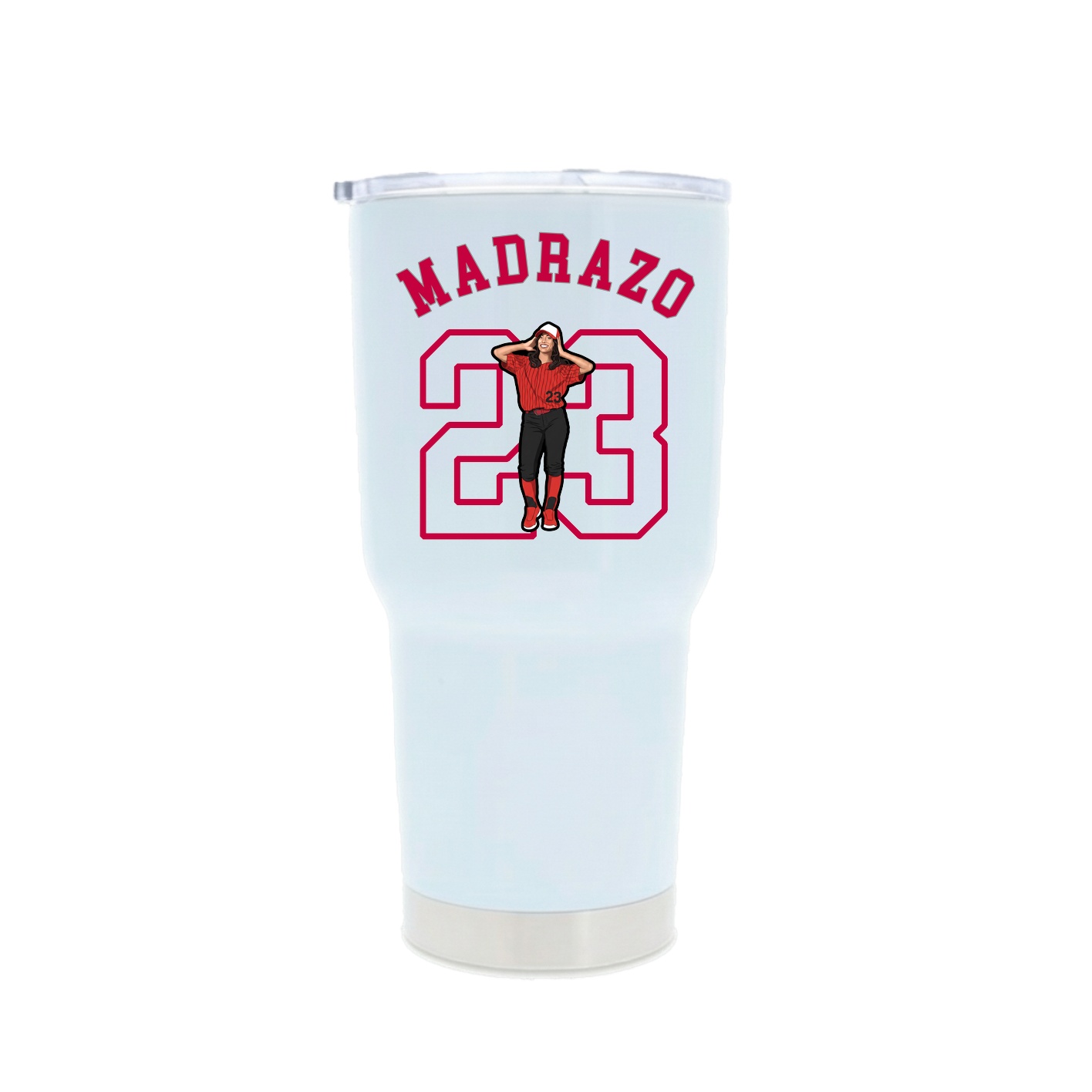 30oz Stainless Steel Tumbler — Shirsey Arch in White