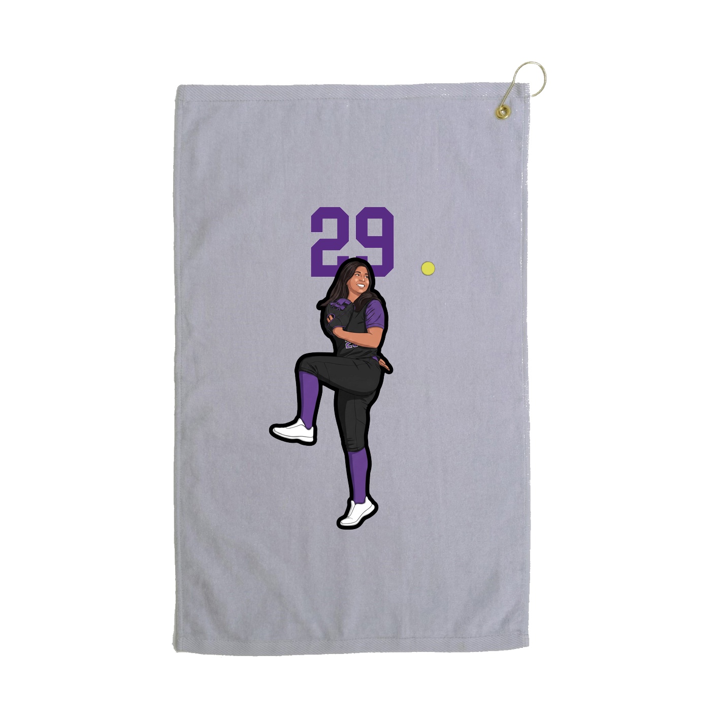 Golf Towel — Number Top in Grey