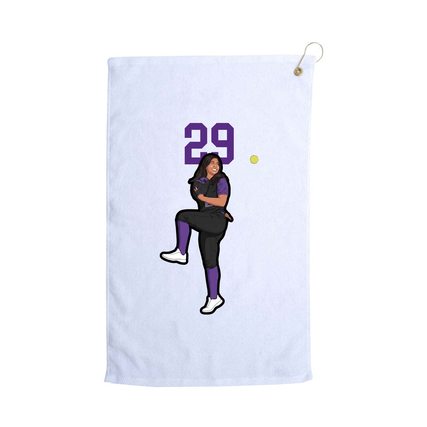 Golf Towel — Number Top in White