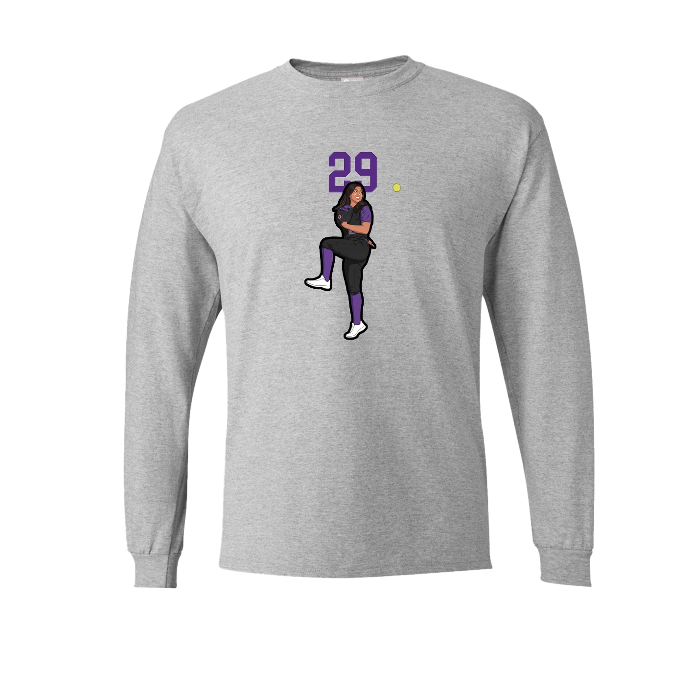 Long Sleeve Tee — Number Top in Grey