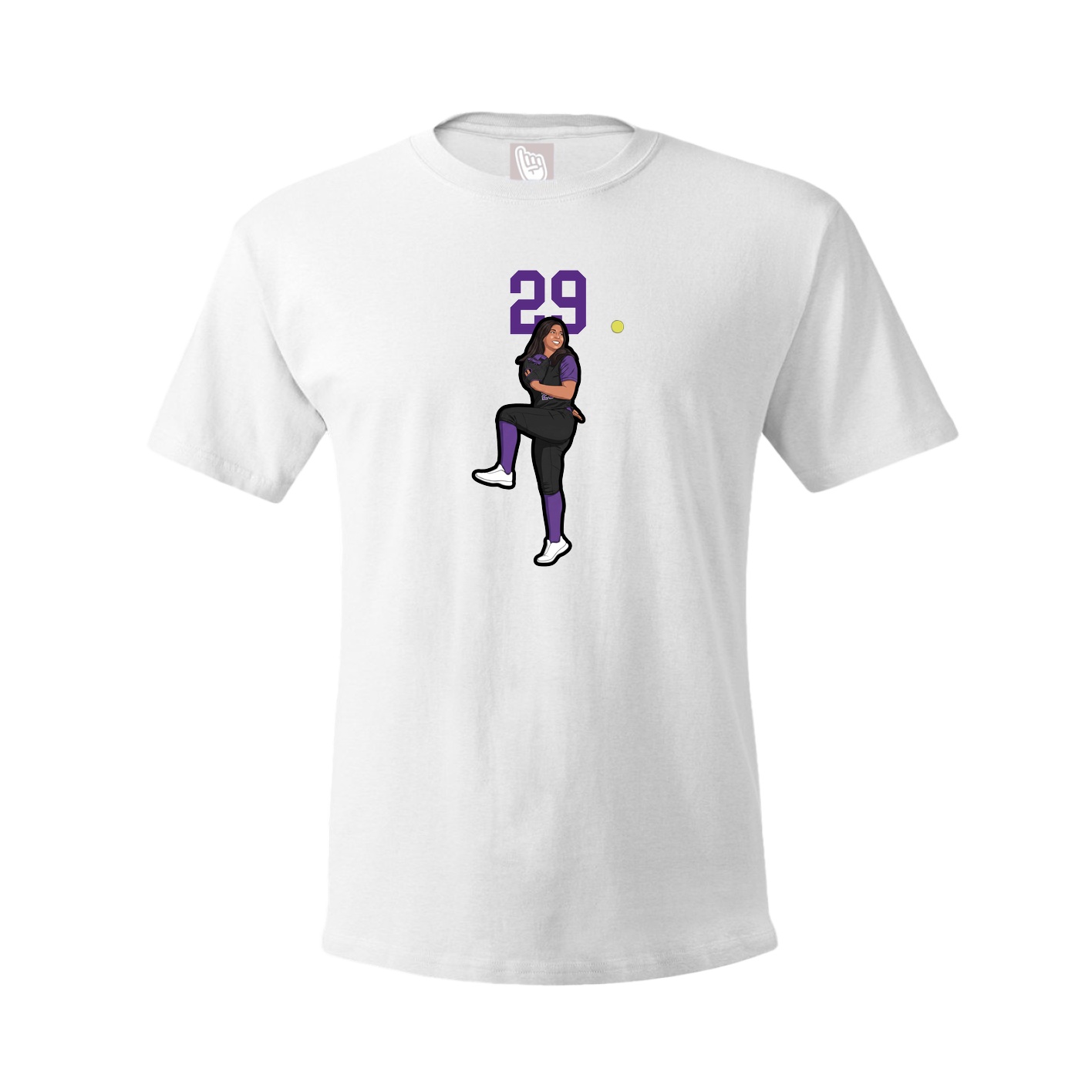 Youth Tee — Number Top in White
