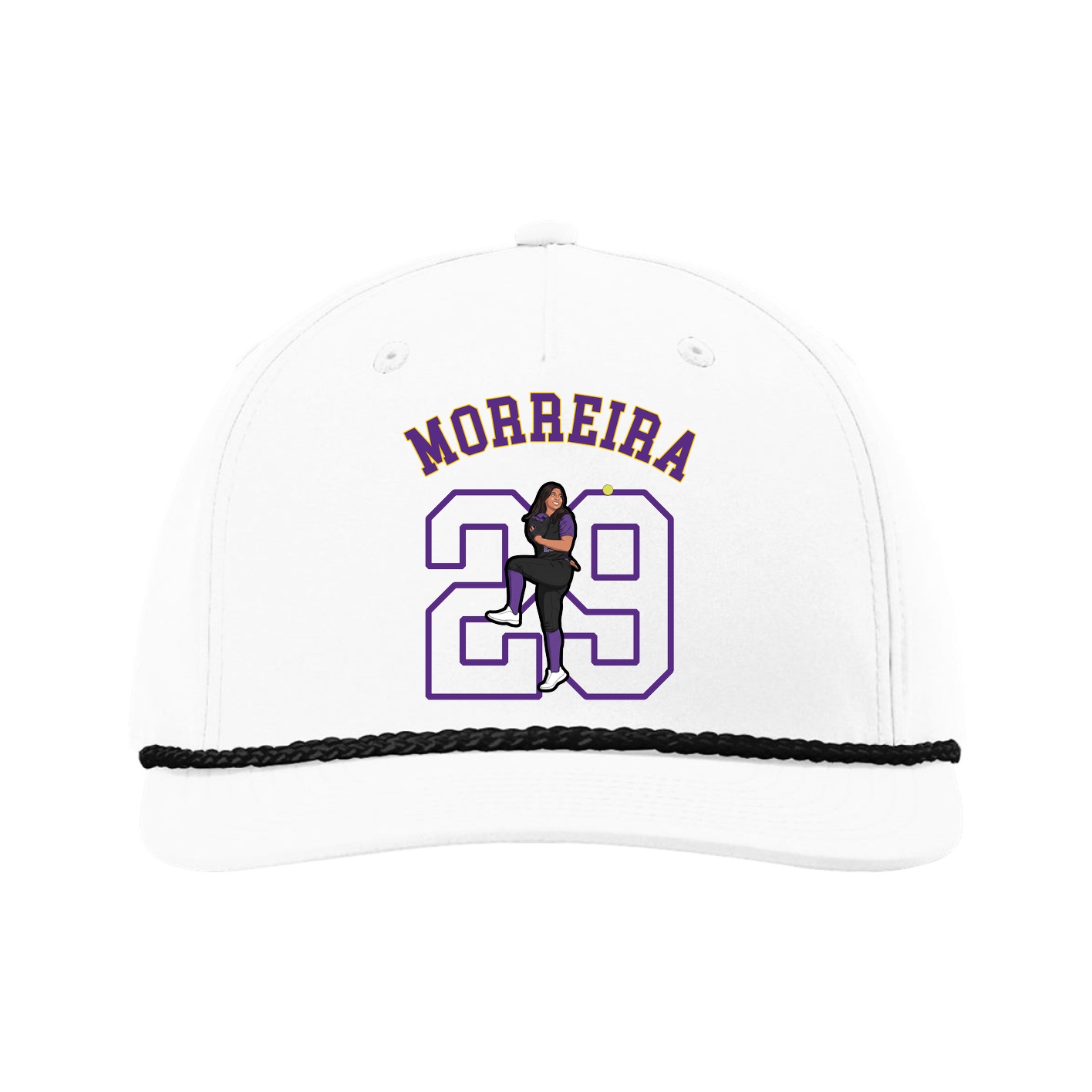 Five-Panel Classic Rope Cap — Shirsey Arch in White