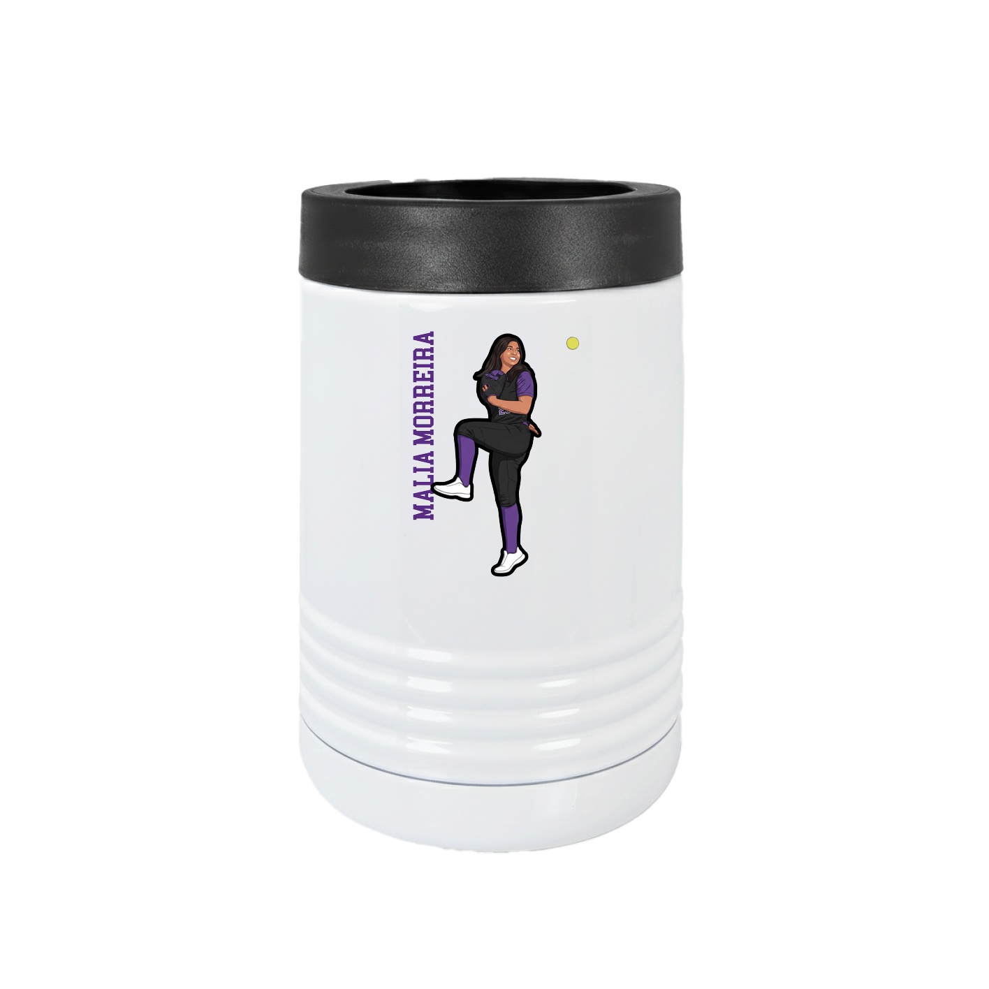 Beverage Holder — Name Vertical in White