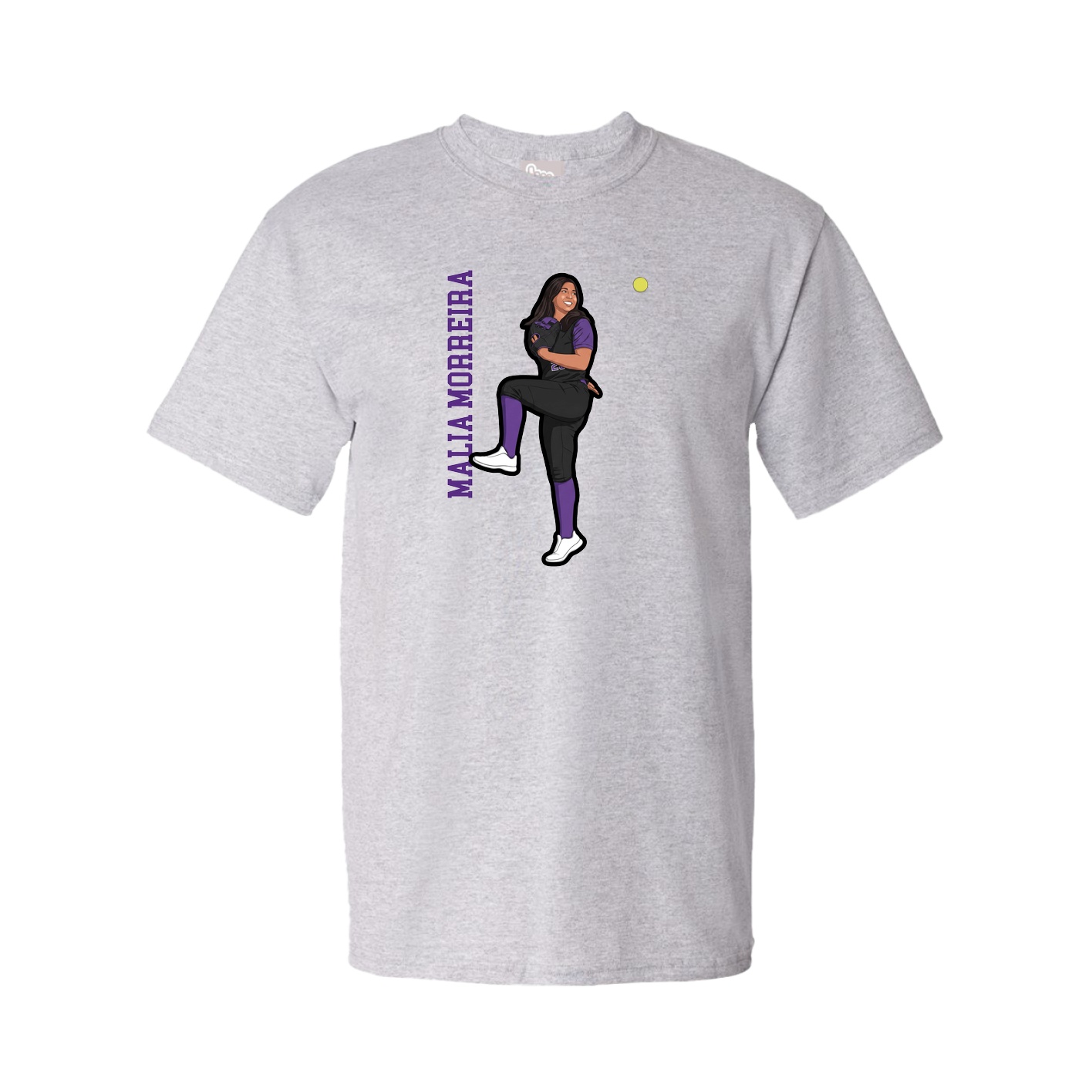 Tee — Name Vertical in Grey