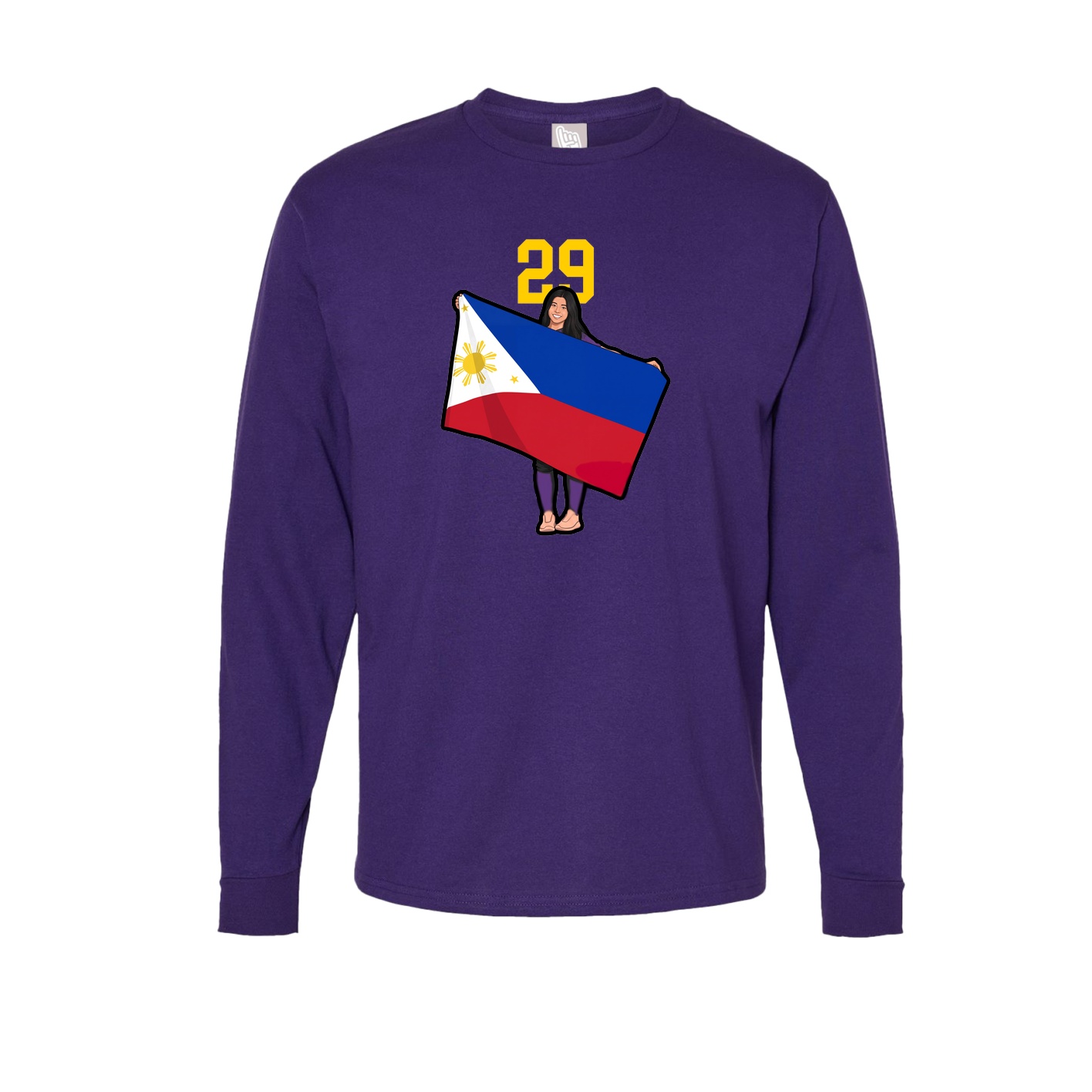 Long Sleeve Tee — Number Top in Purple