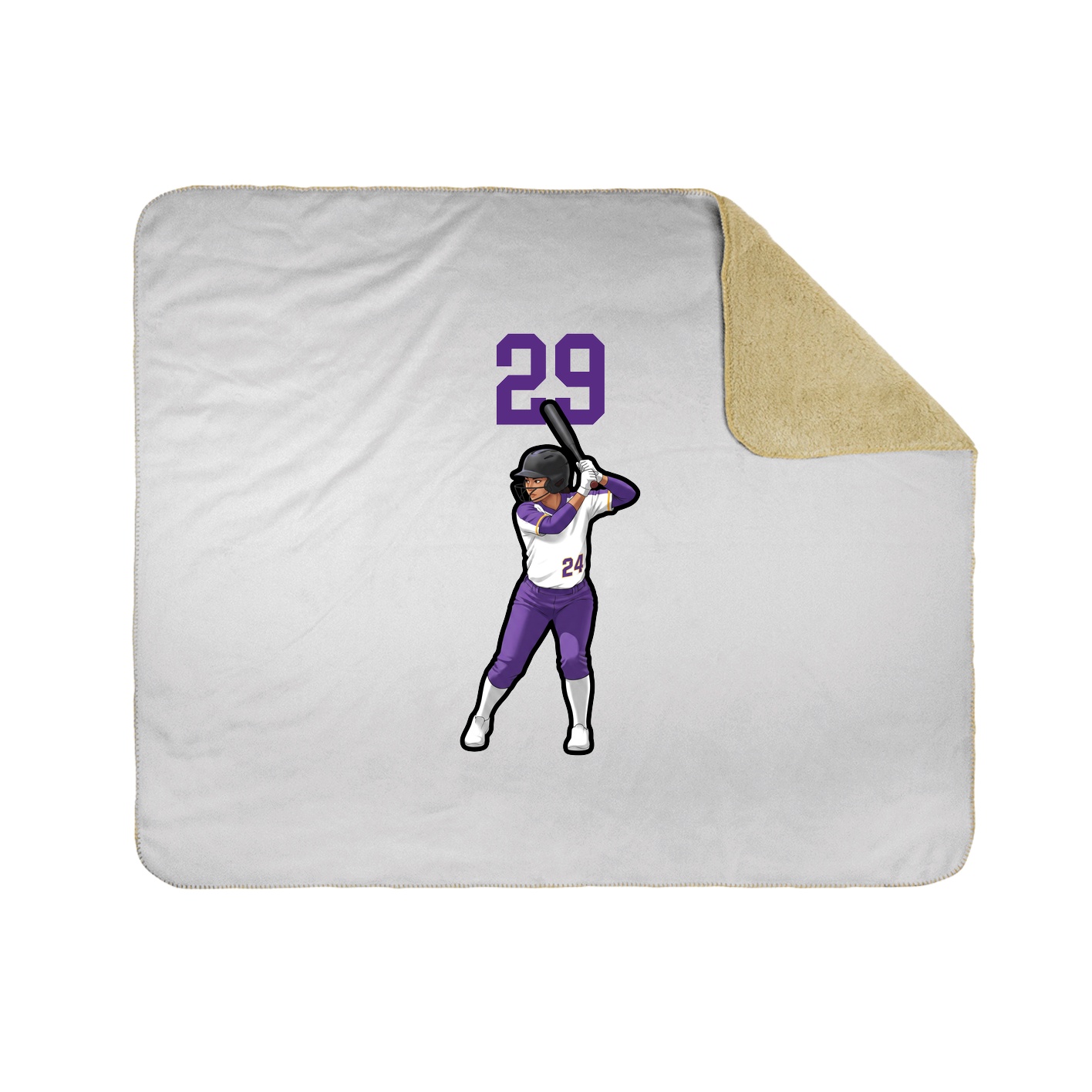 Throw Blanket — Number Top in White