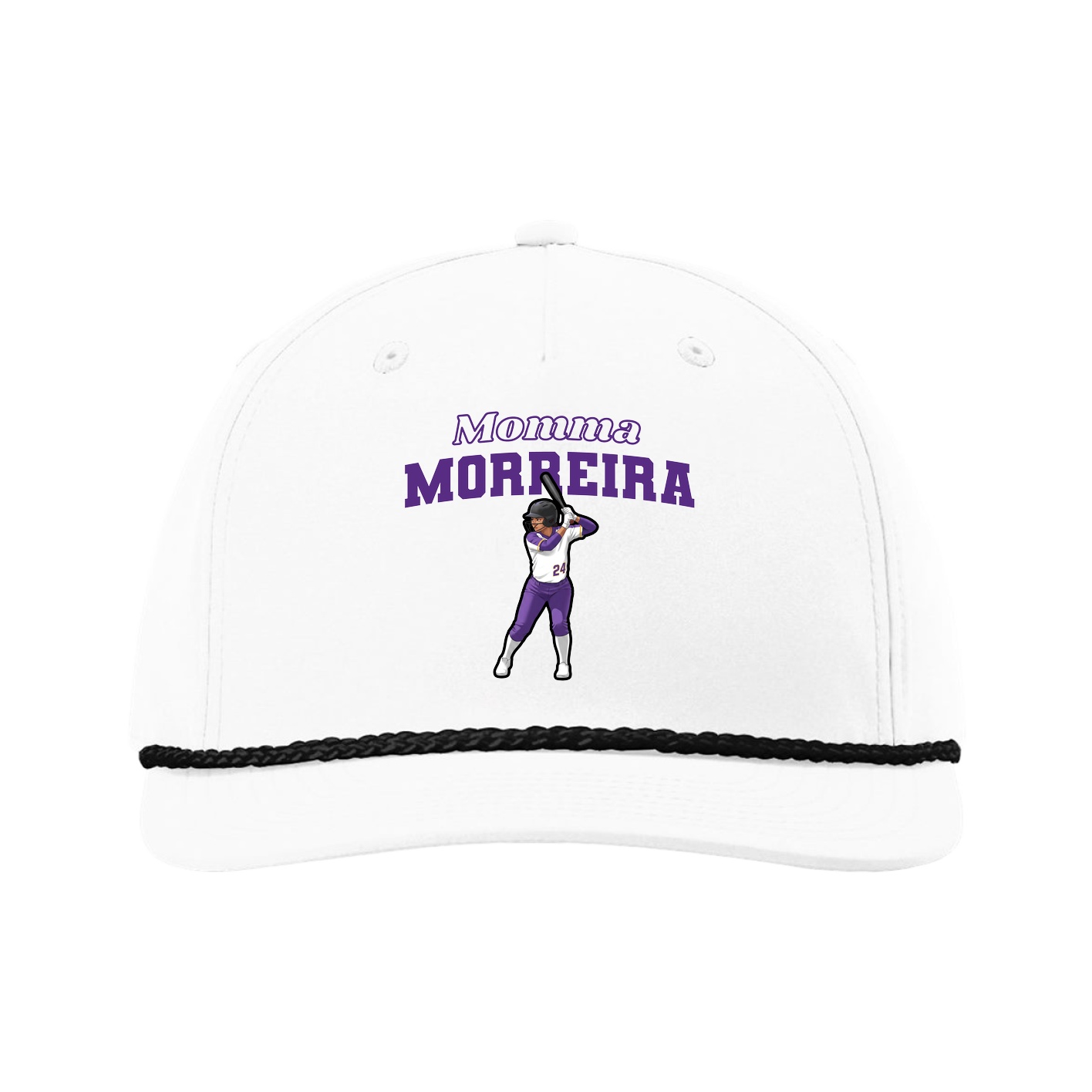 Five-Panel Classic Rope Cap — Mothers Day Block in White