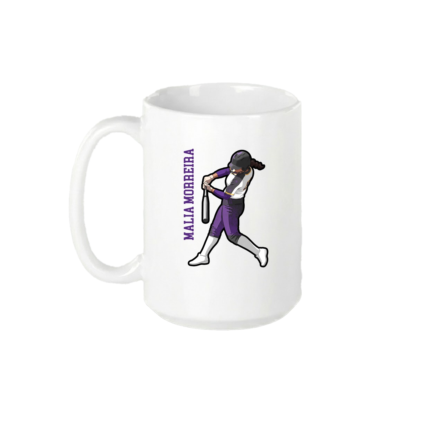 15oz Coffee Mug — Name Vertical in White