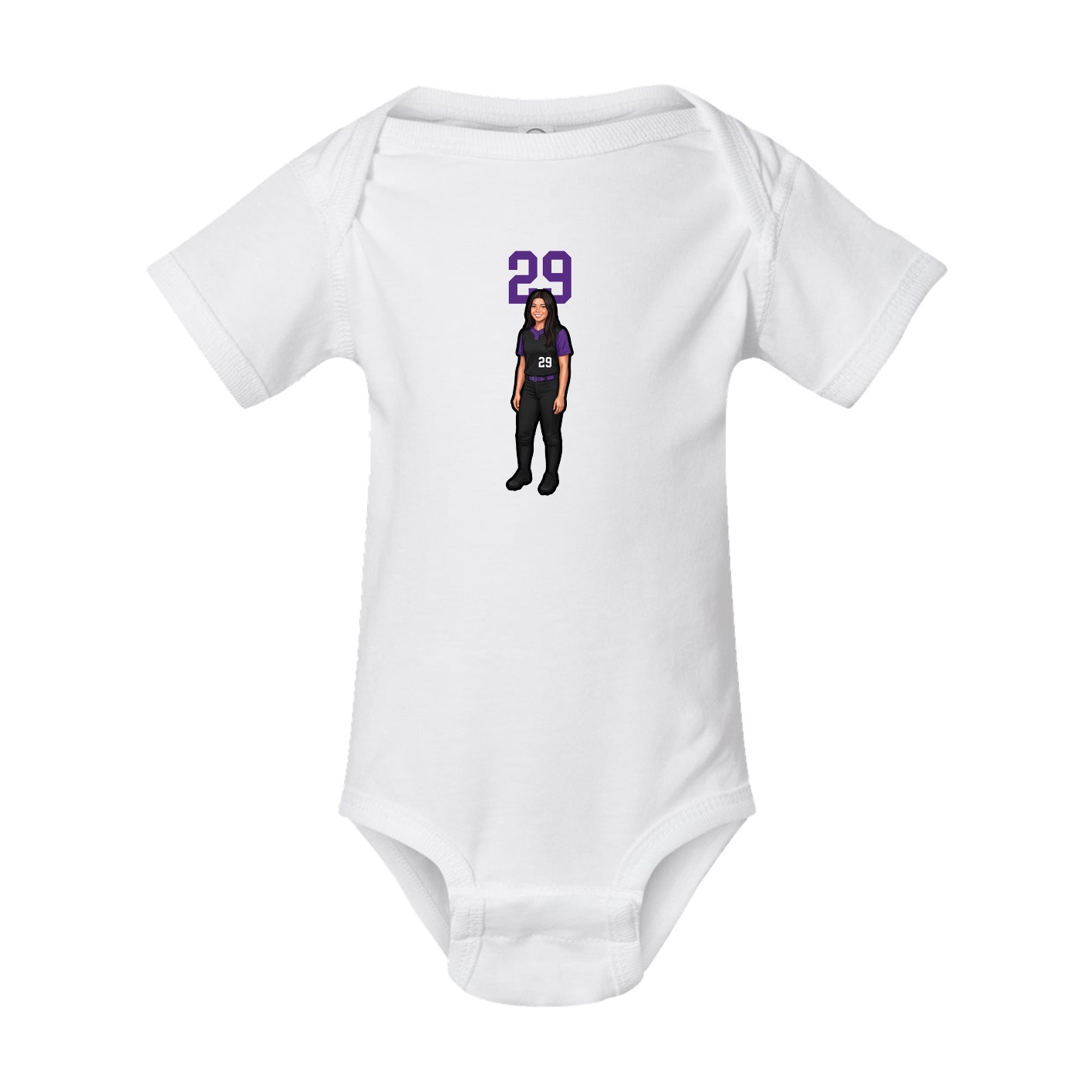 Baby Onesie — Number Top in White