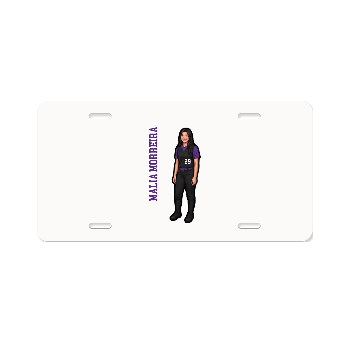 License Plate — Name Vertical in Classic