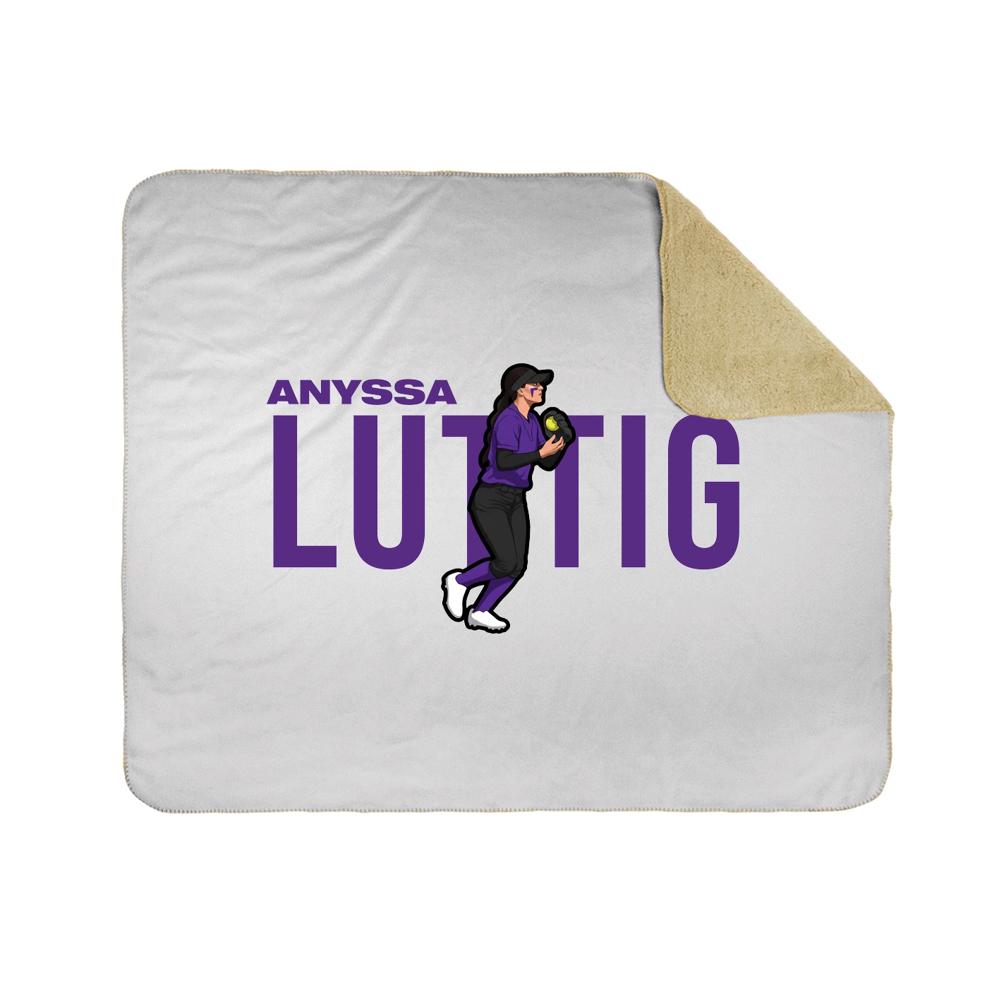 Throw Blanket — Player Name in White