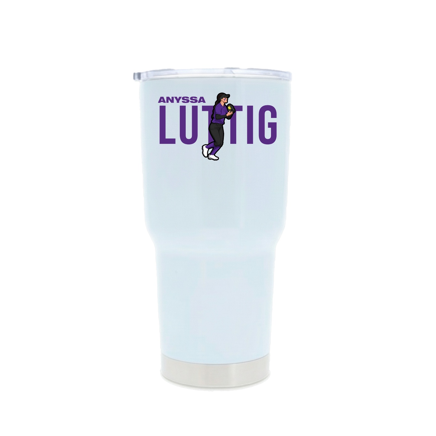 30oz Stainless Steel Tumbler — Player Name in White