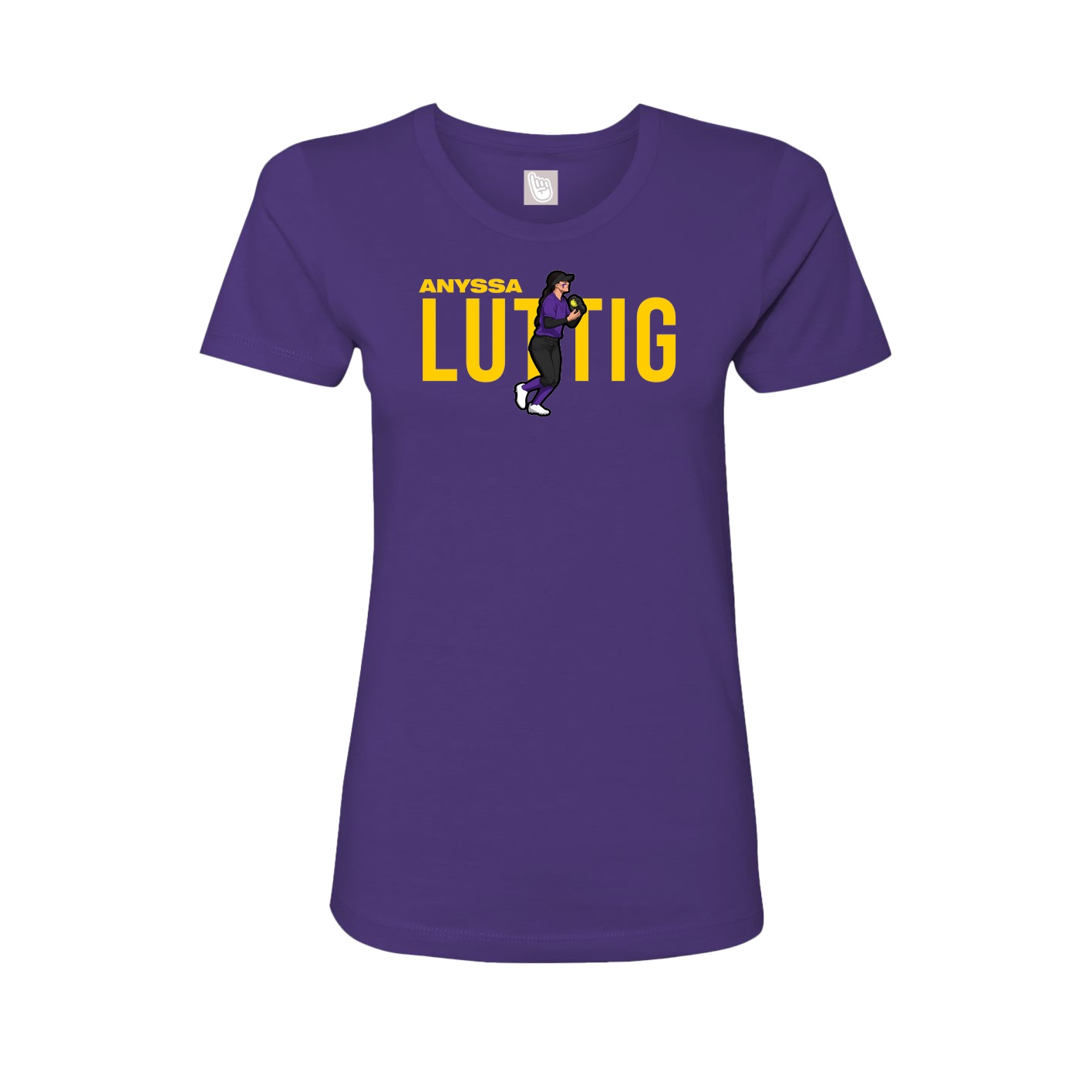 Fitted Women's Tee — Player Name in Purple