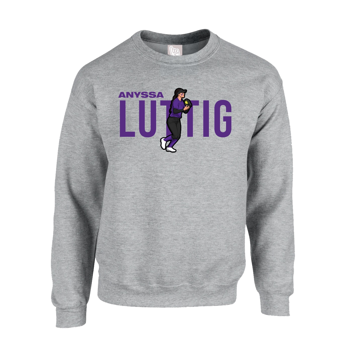 Fleece Crew — Player Name in Grey