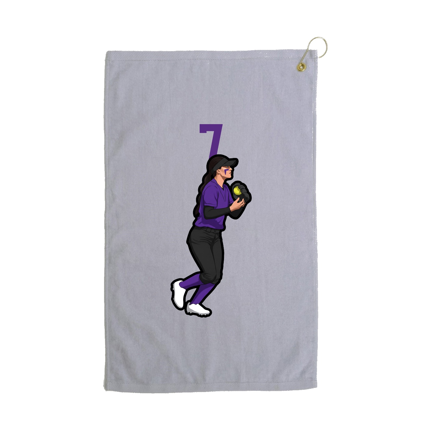 Golf Towel — Number Top in Grey