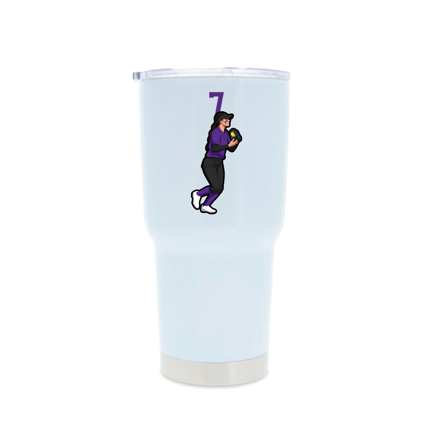 30oz Stainless Steel Tumbler — Number Top in White