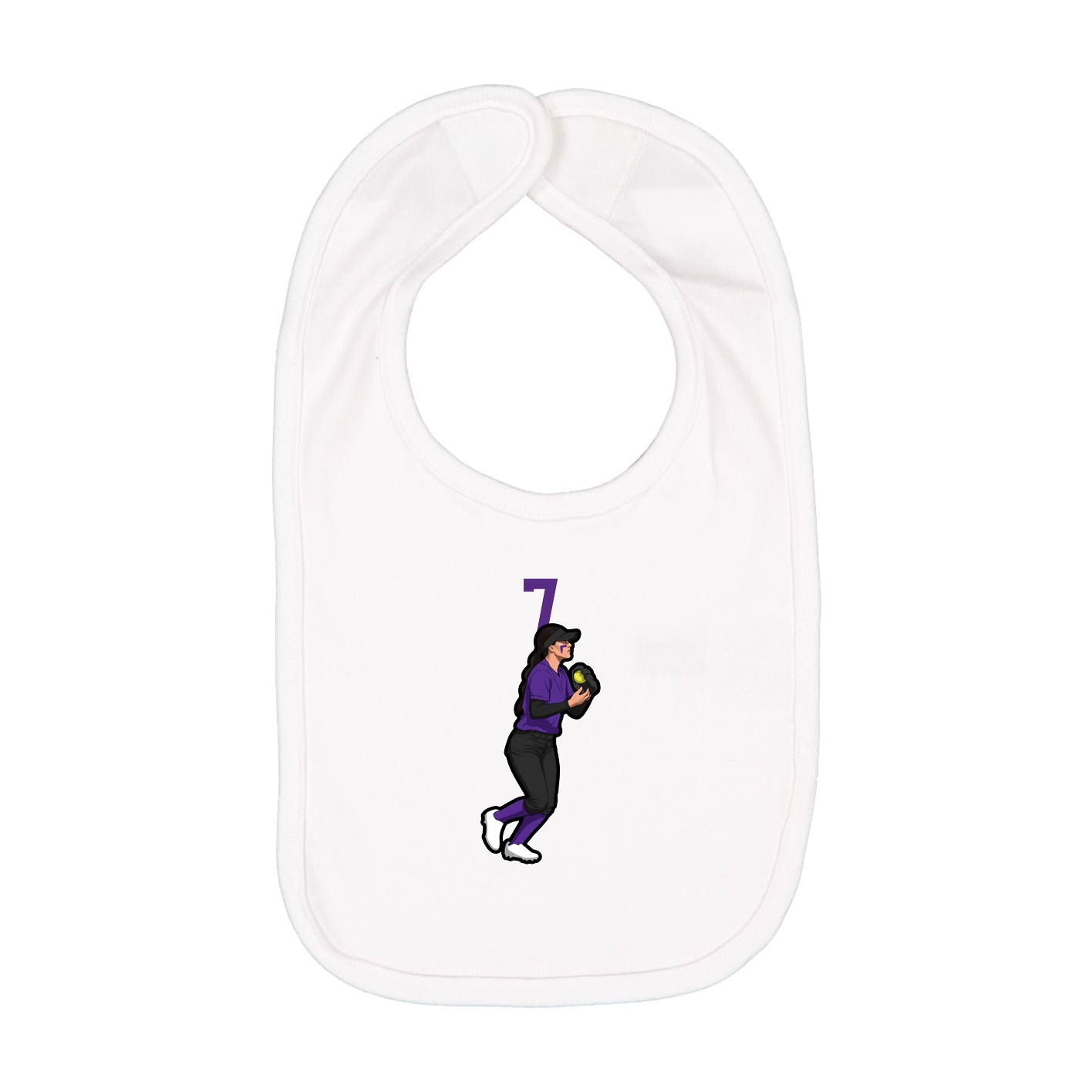 Infant Bib — Number Top in White