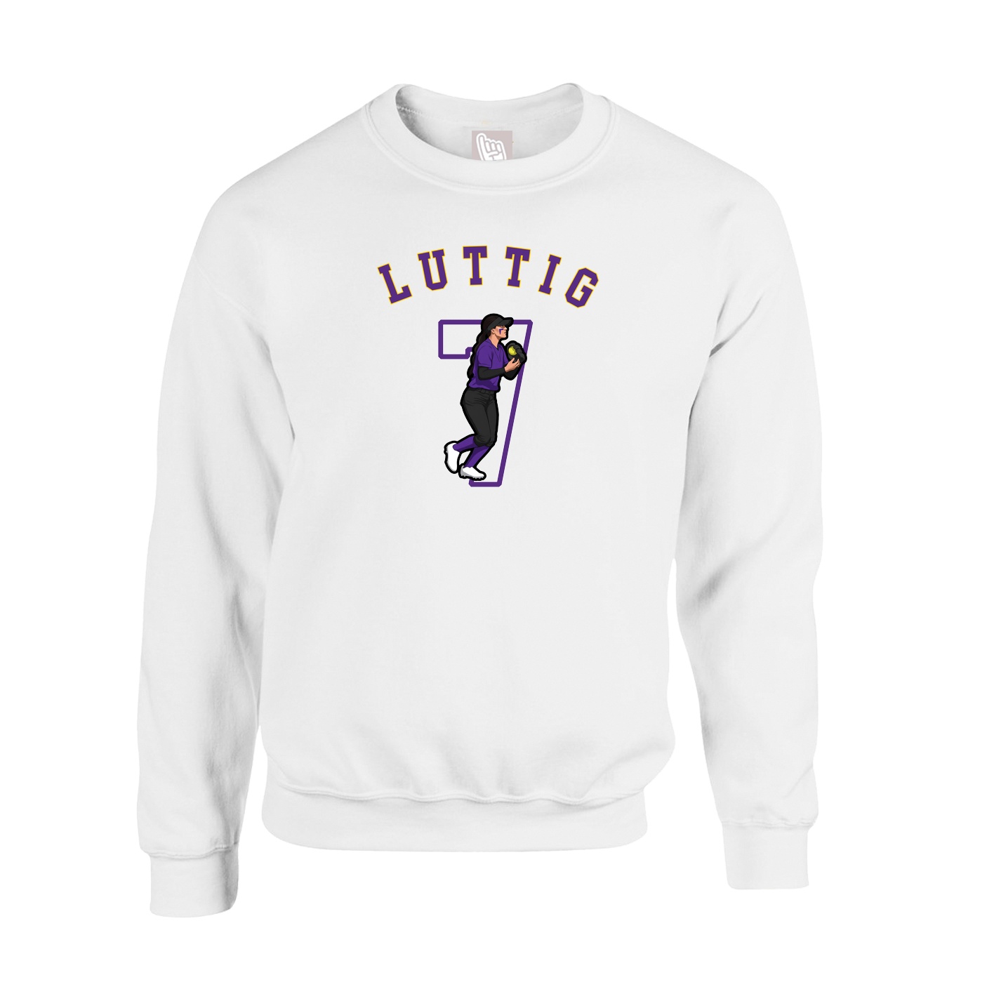 Fleece Crew — Shirsey Arch in White