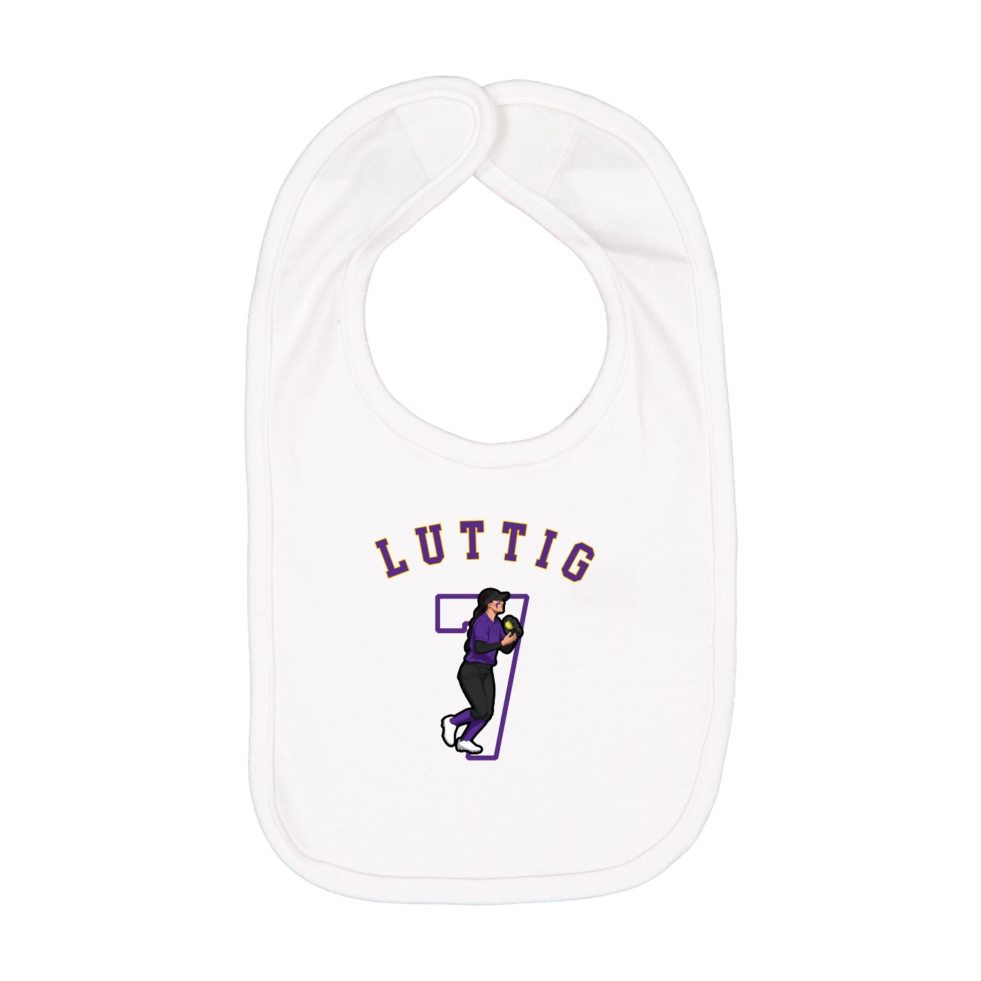 Infant Bib — Shirsey Arch in White