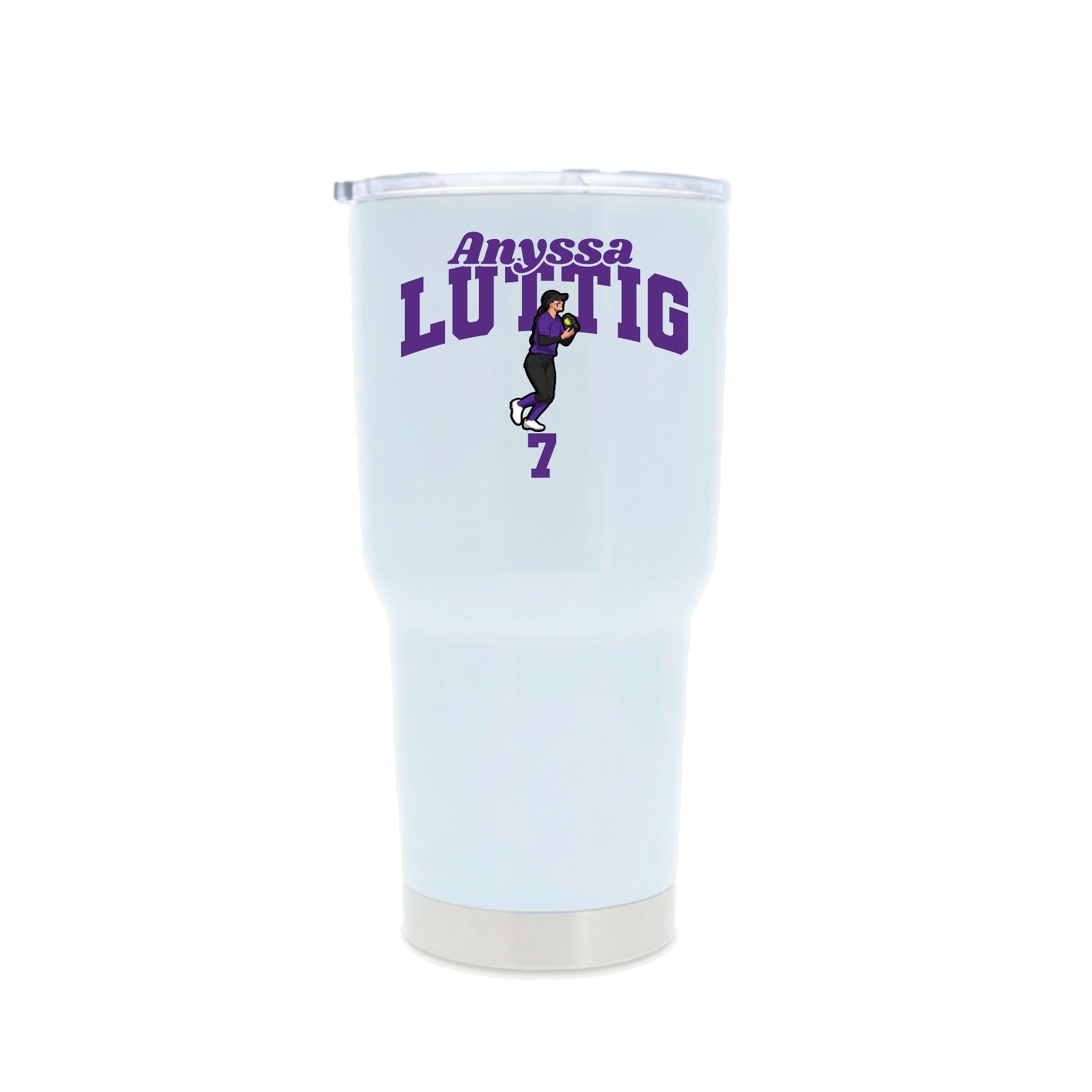 30oz Stainless Steel Tumbler — Signature Arch in White
