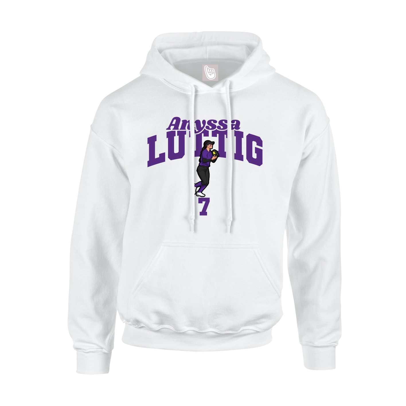 Youth Hoodie — Signature Arch in White