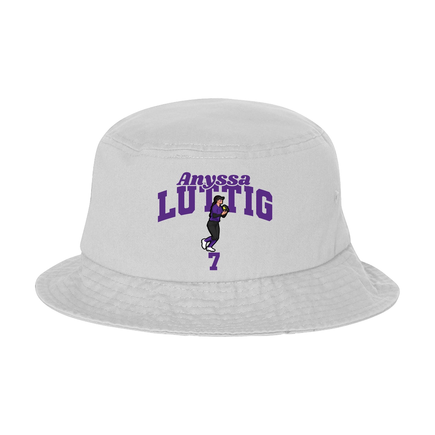 Bucket Cap — Signature Arch in White