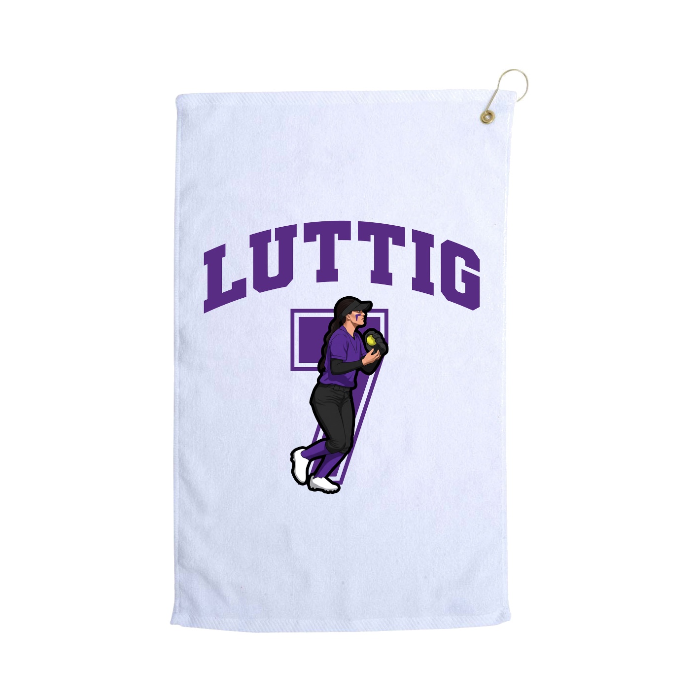 Golf Towel — Number in White