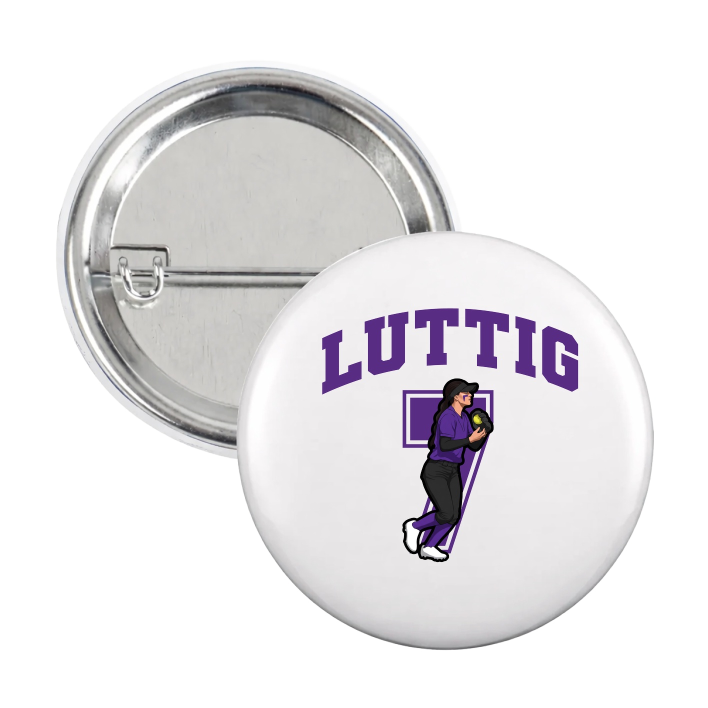Game Day Button — Number in White
