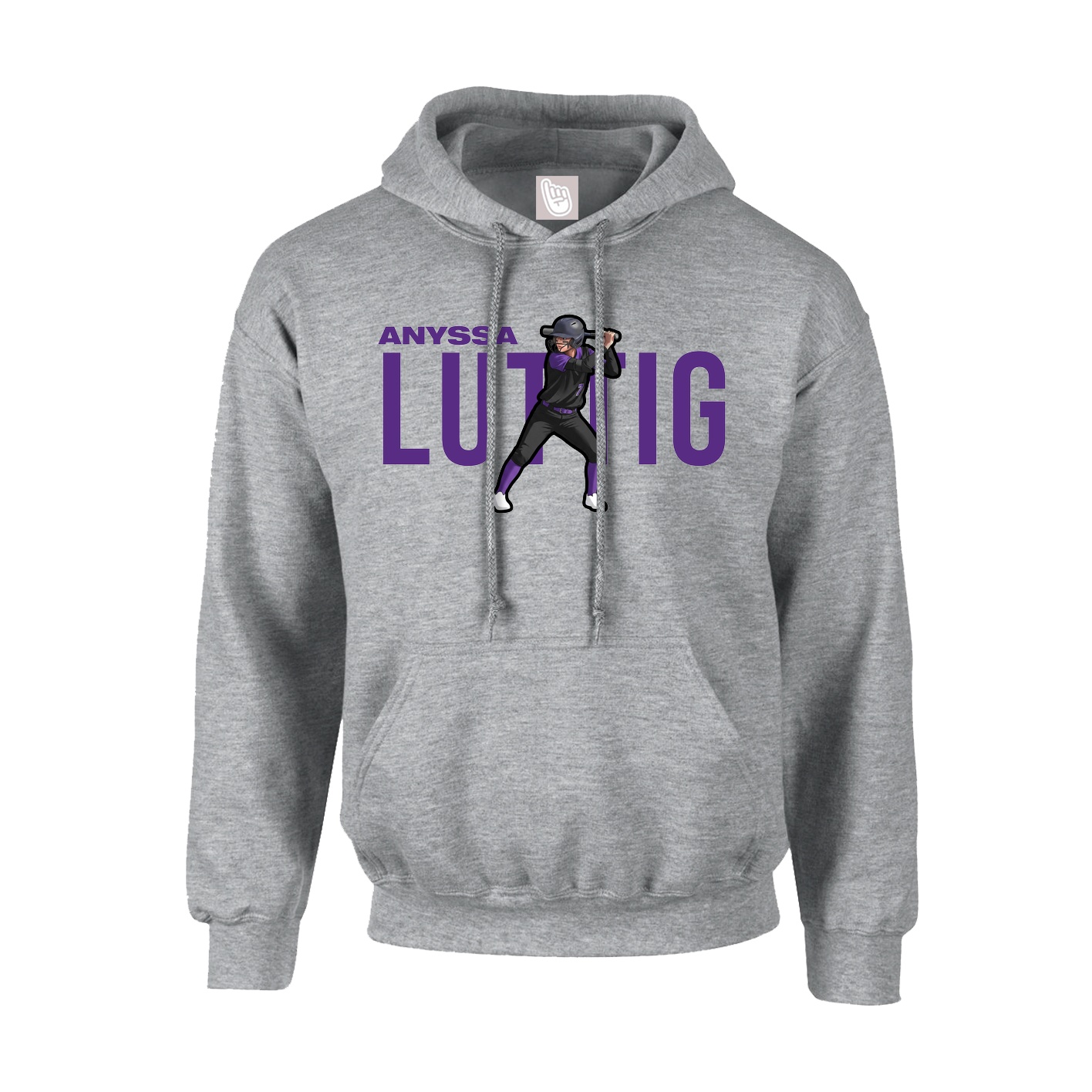 Hoodie — Player Name in Grey