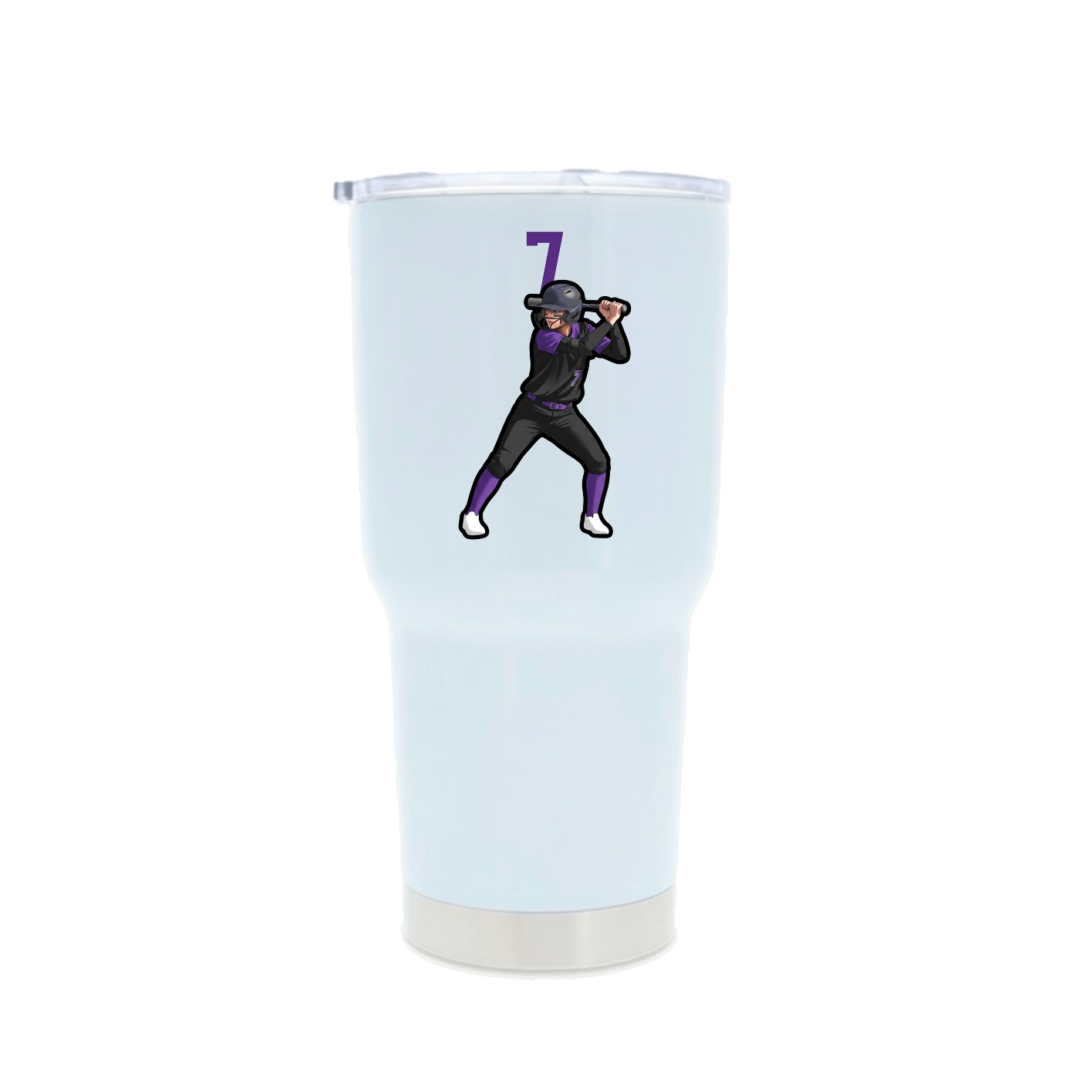 30oz Stainless Steel Tumbler — Number Top in White