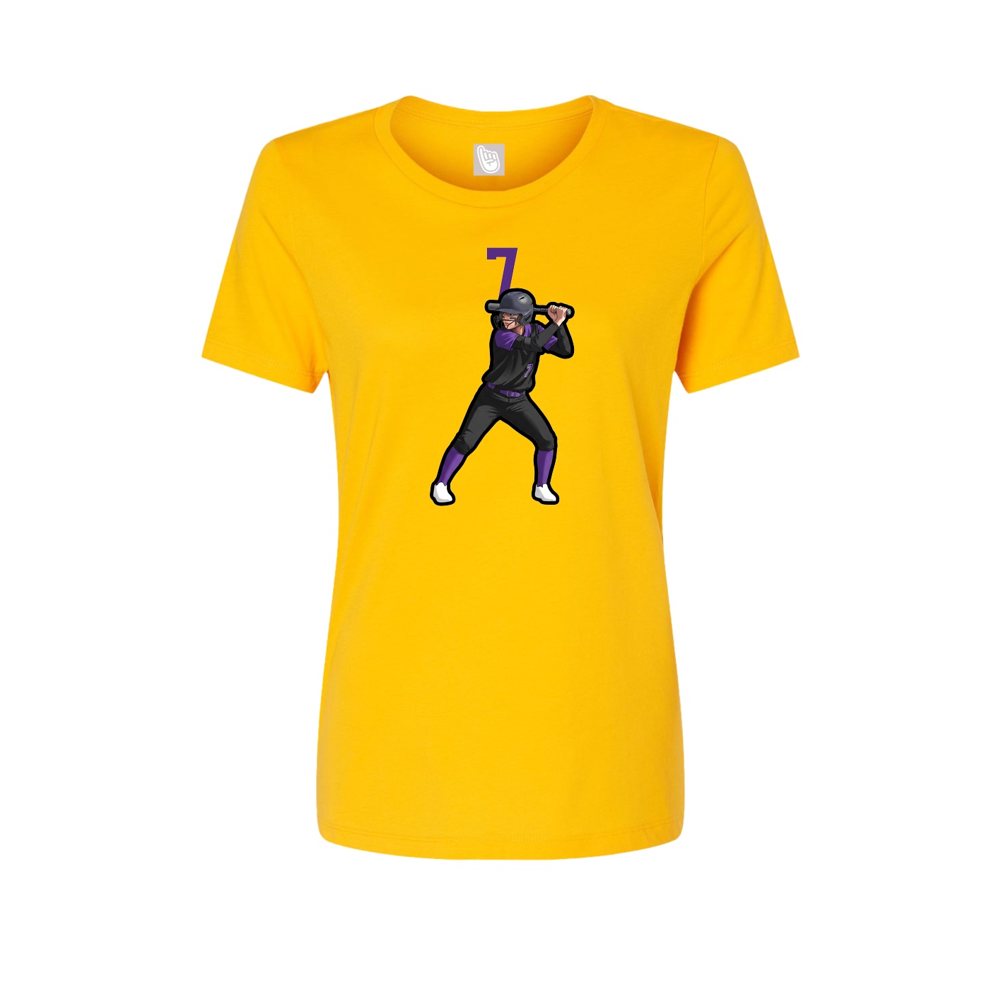 Fitted Women's Tee — Number Top in Gold