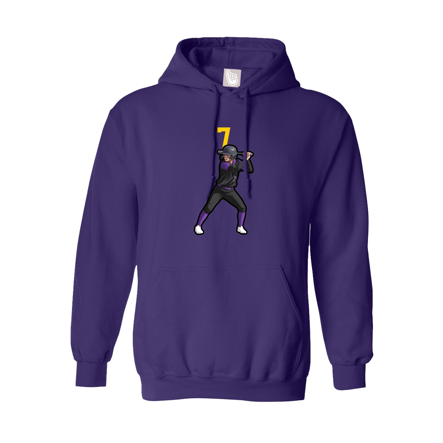 Youth Hoodie — Number Top in Purple
