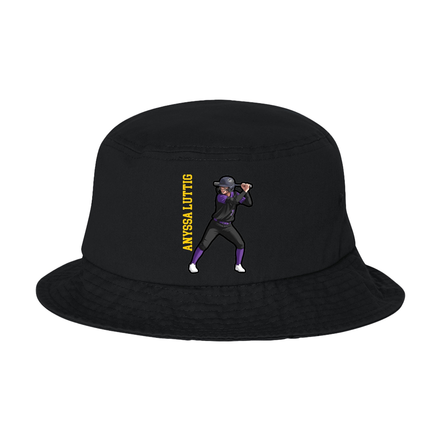 Bucket Cap — Name Vertical in Black