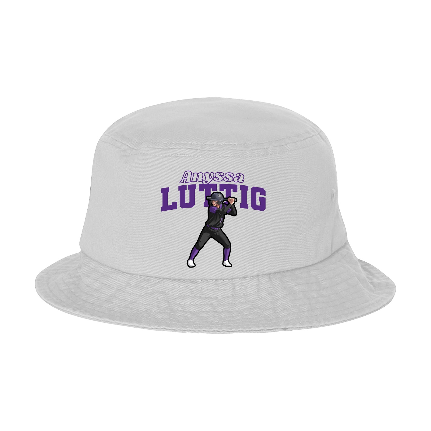 Bucket Cap — Name Arch in White