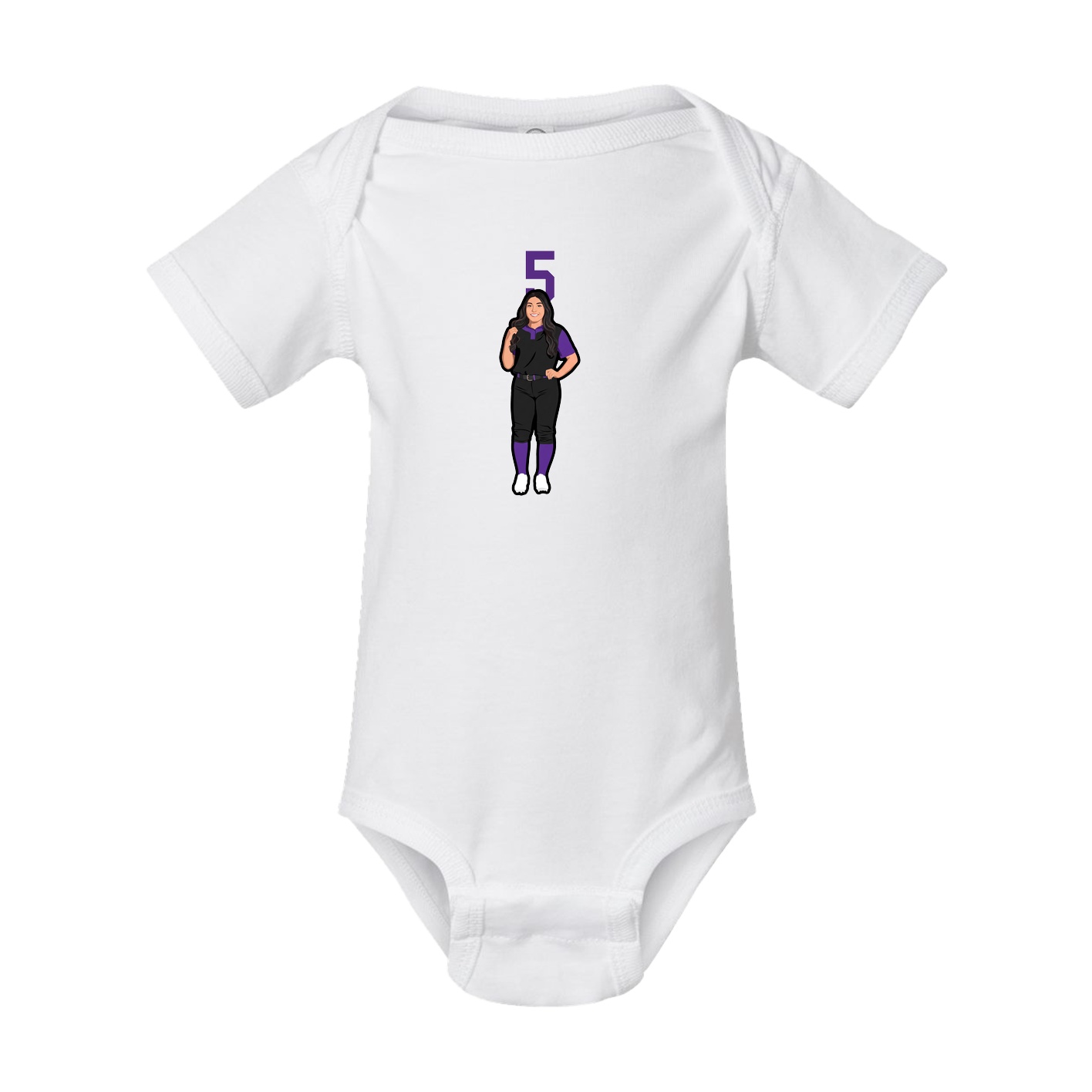Baby Onesie — Number Top in White