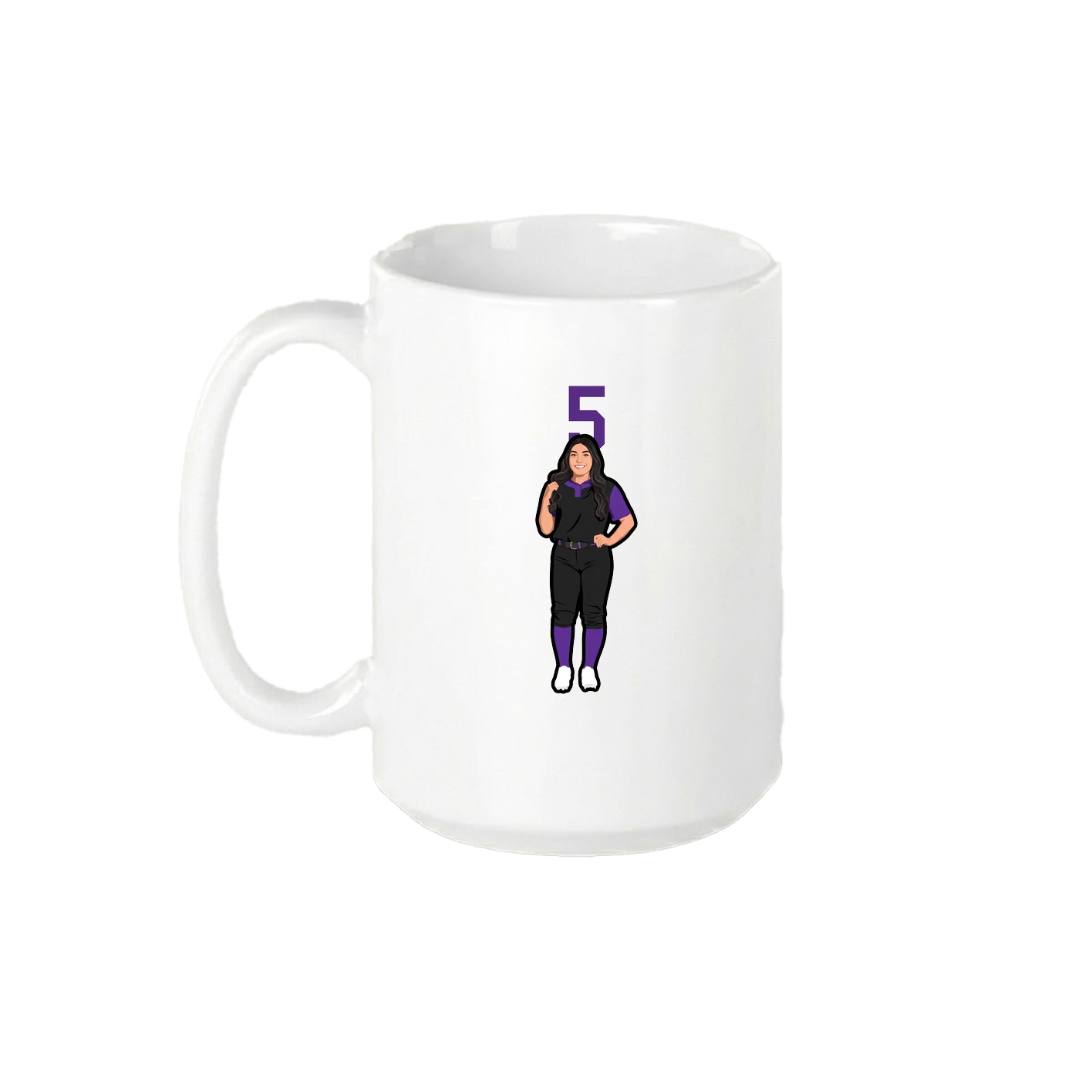 15oz Coffee Mug — Number Top in White