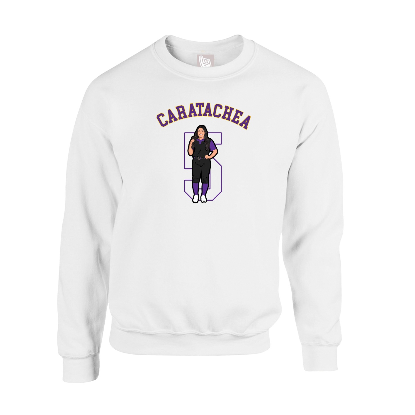 Fleece Crew — Shirsey Arch in White