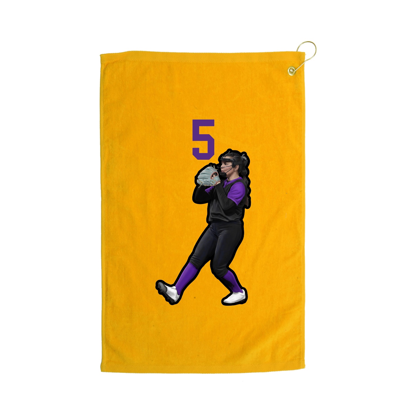 Golf Towel — Number Top in Gold