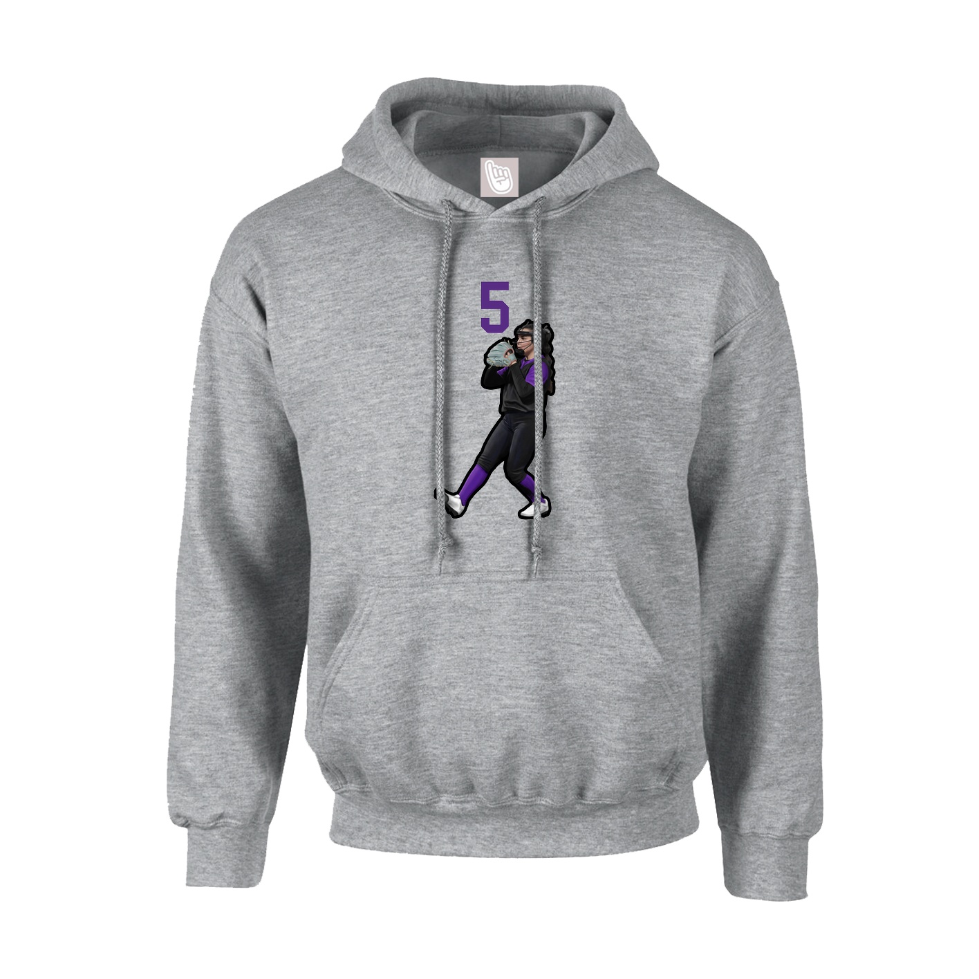 Hoodie — Number Top in Grey