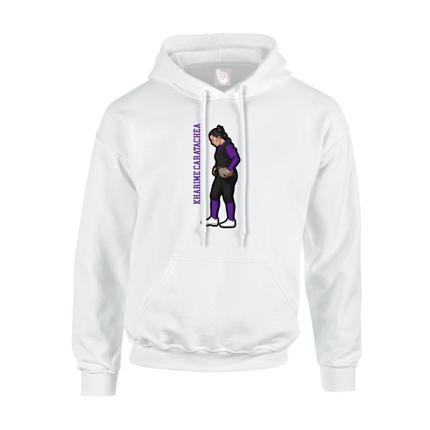 Hoodie — Name Vertical in White