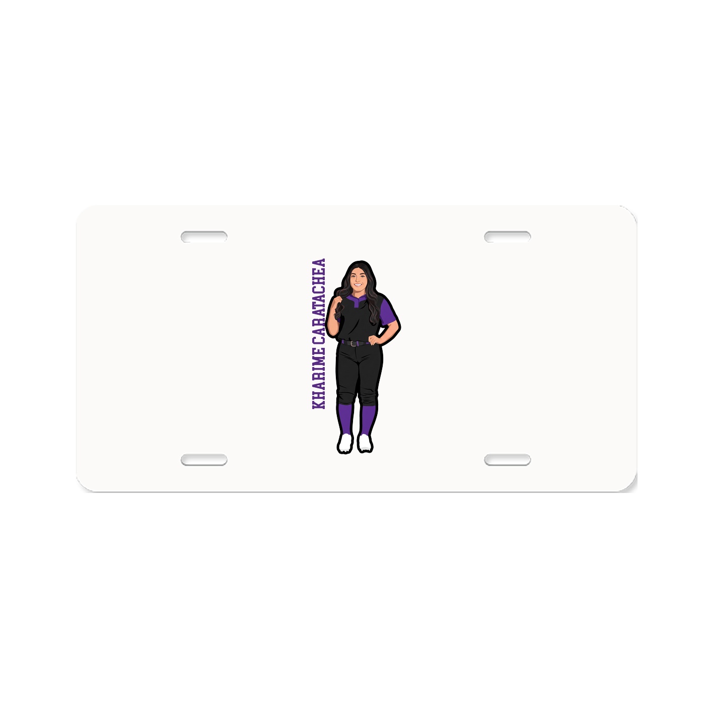 License Plate — Name Vertical in Classic