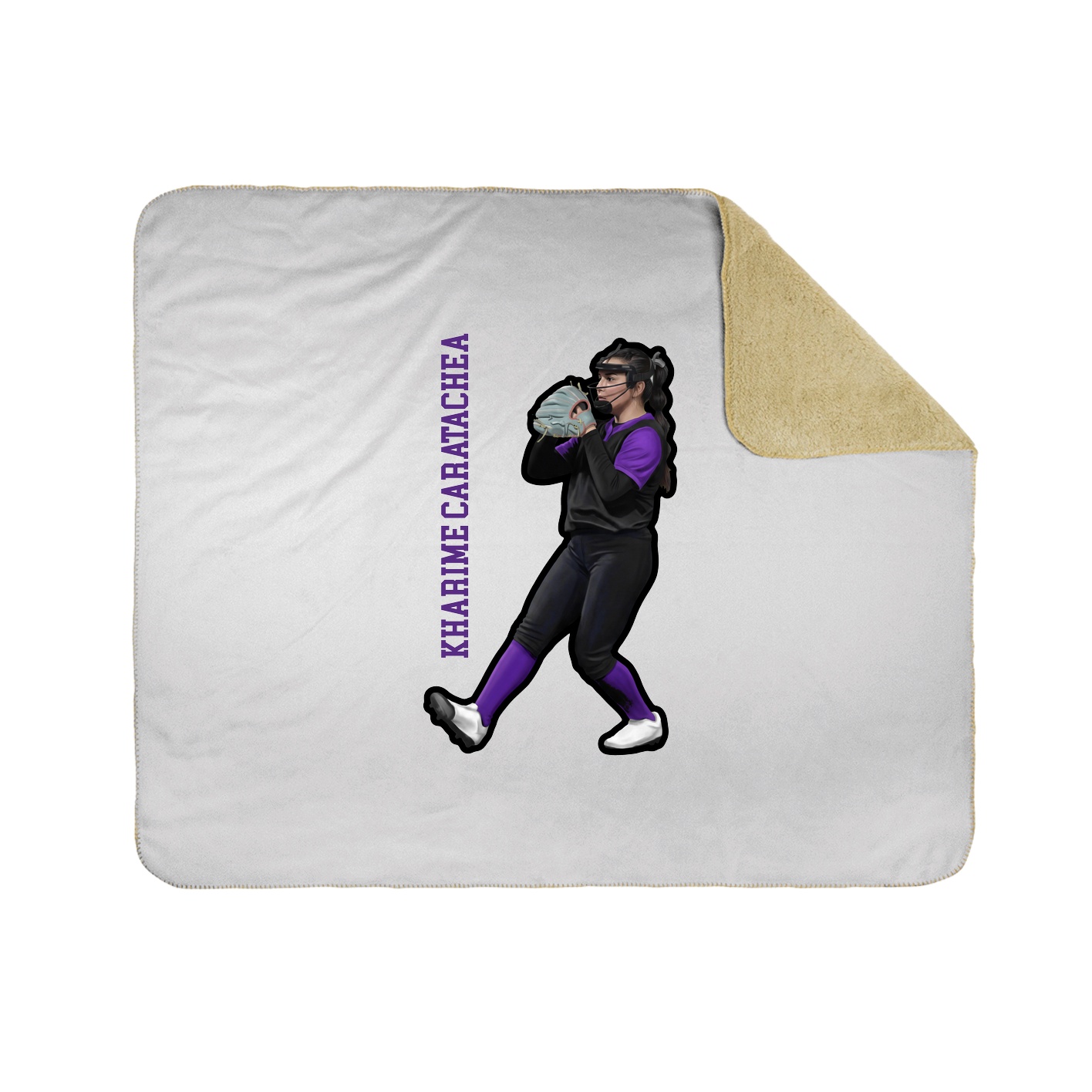 Throw Blanket — Name Vertical in White