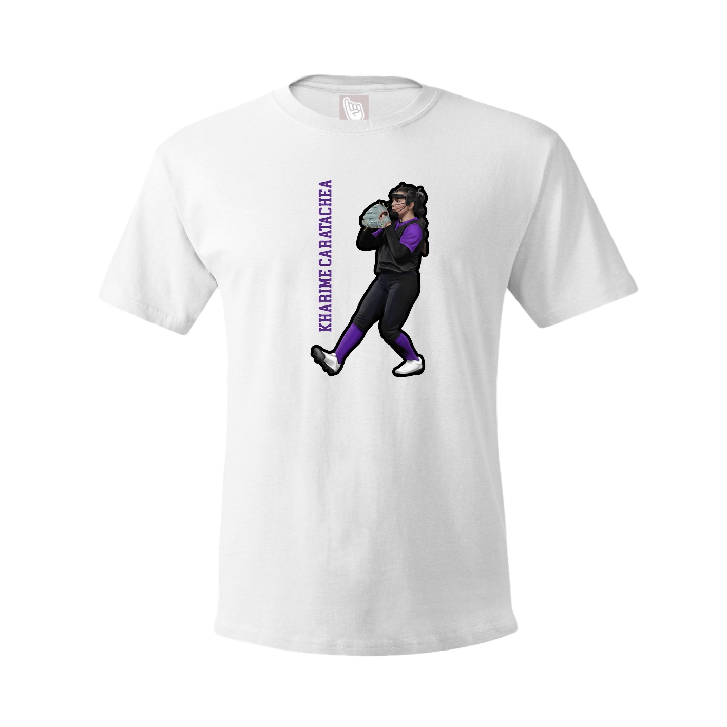 Tee — Name Vertical in White