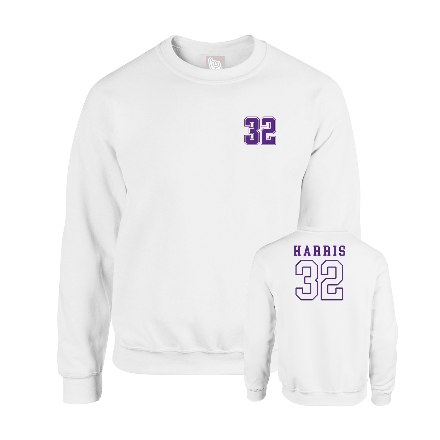 Fleece Crew — Chest Back in White