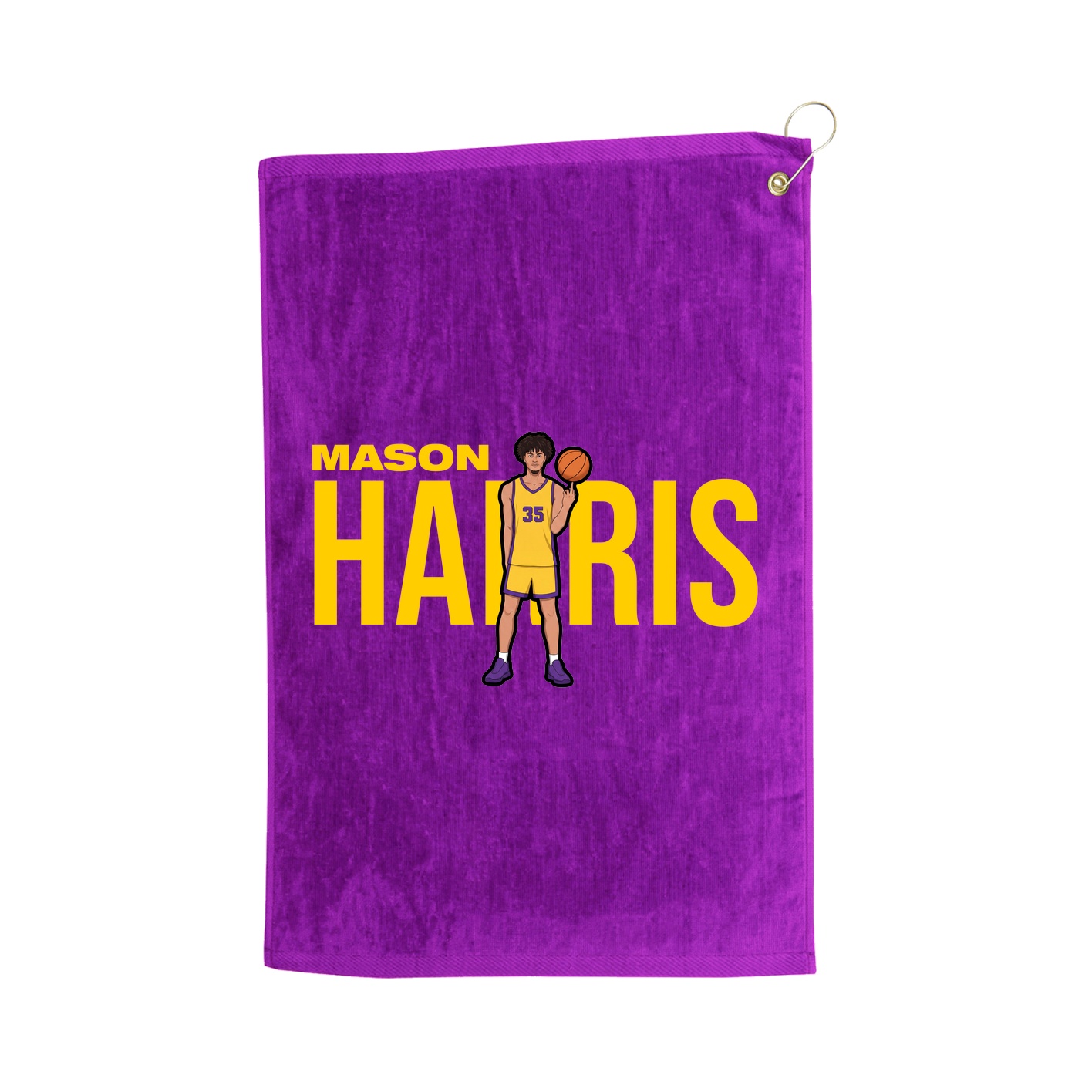Golf Towel — Player Name in Purple